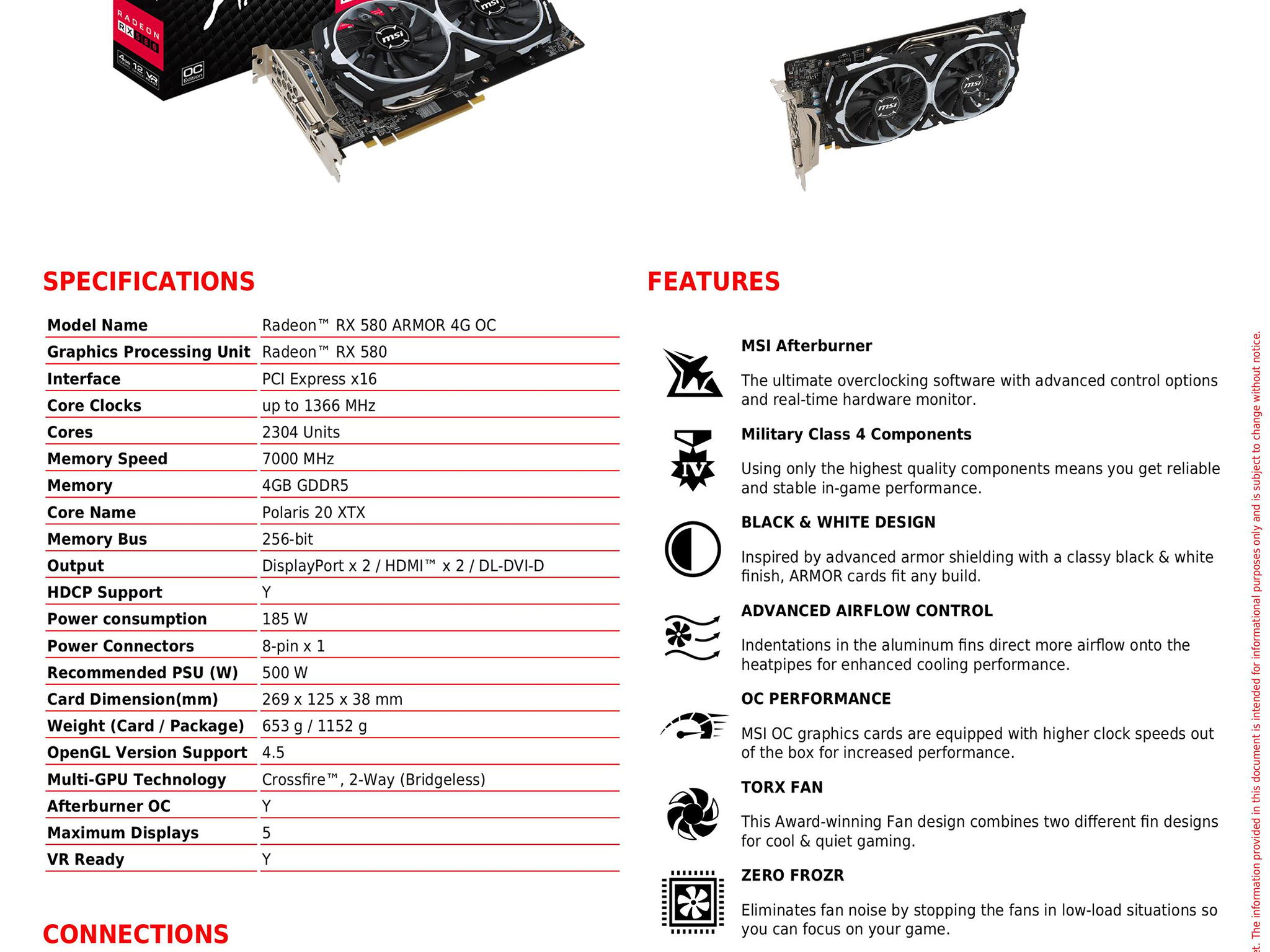 MSI RADEON RX580 4GB OC! - WHITE