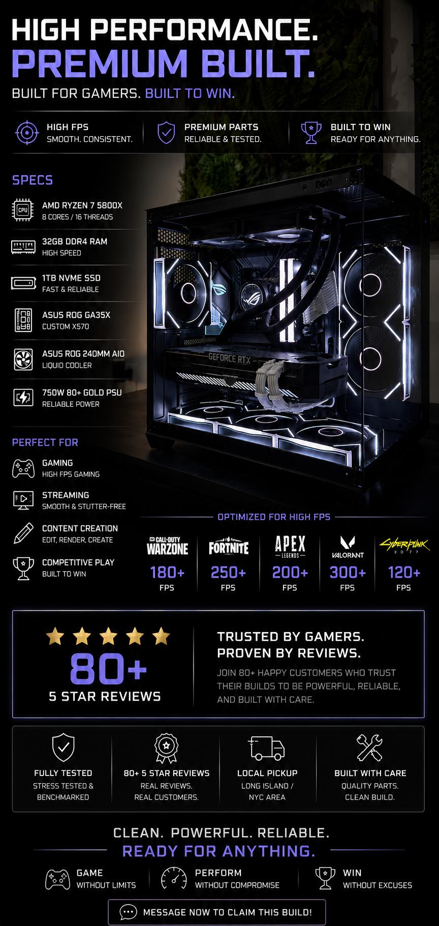 🔥 HIGH-PERFORMANCE ROG GAMING PC | 5800X | RTX 3070 OC | 32 GB | 1 TB NVMe  🔥