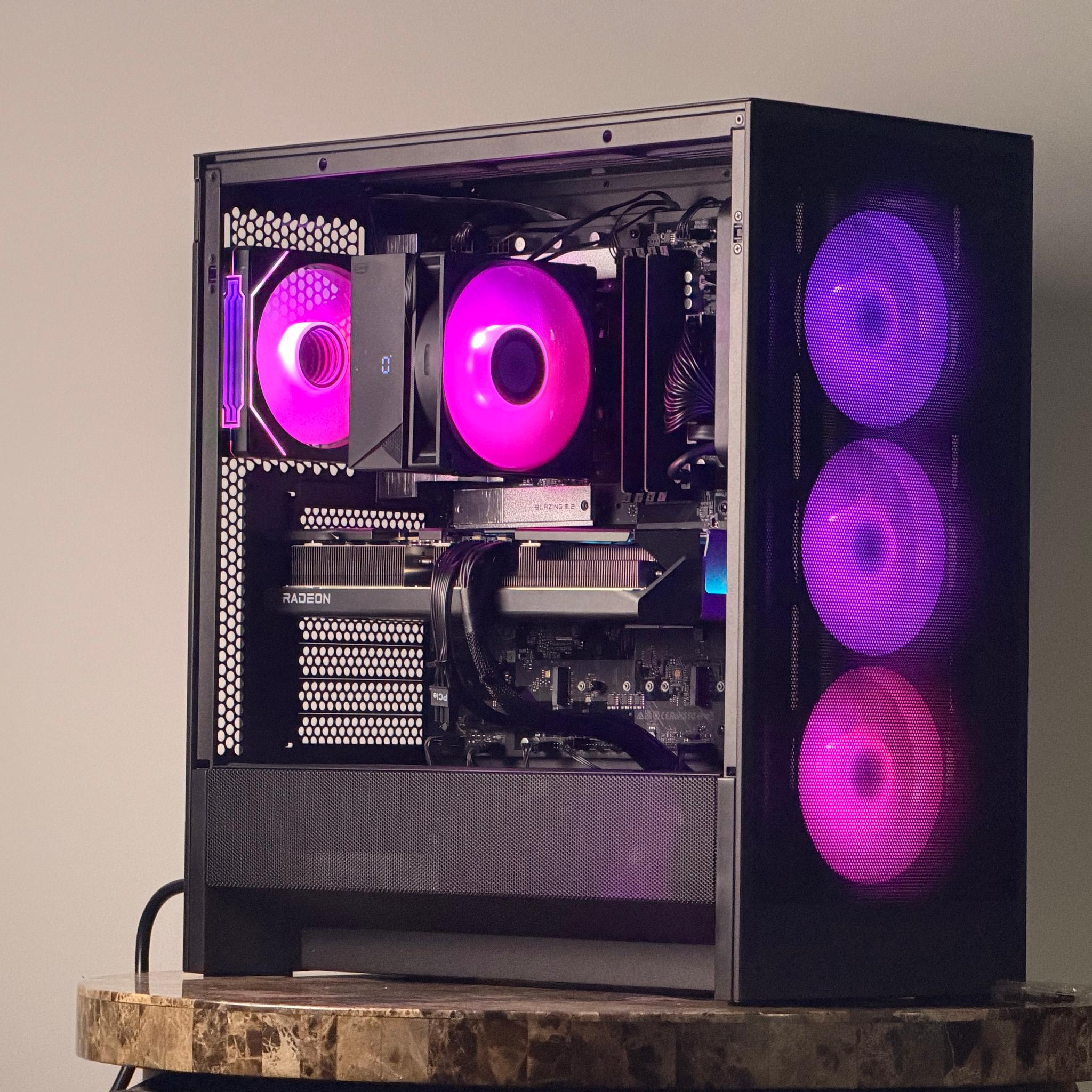 FREE SHIP 🖤🌈 BLK RGB Gaming PC | RX 9070 XT | Core 5 Ultra 250K Plus | 1 TB NVME | 32 GB DDR5 🌈🖤