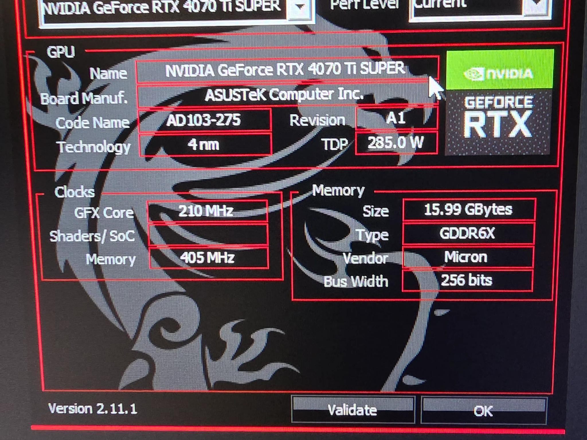 Asus 4070 Ti Super 16gb VRAM Dual Fan