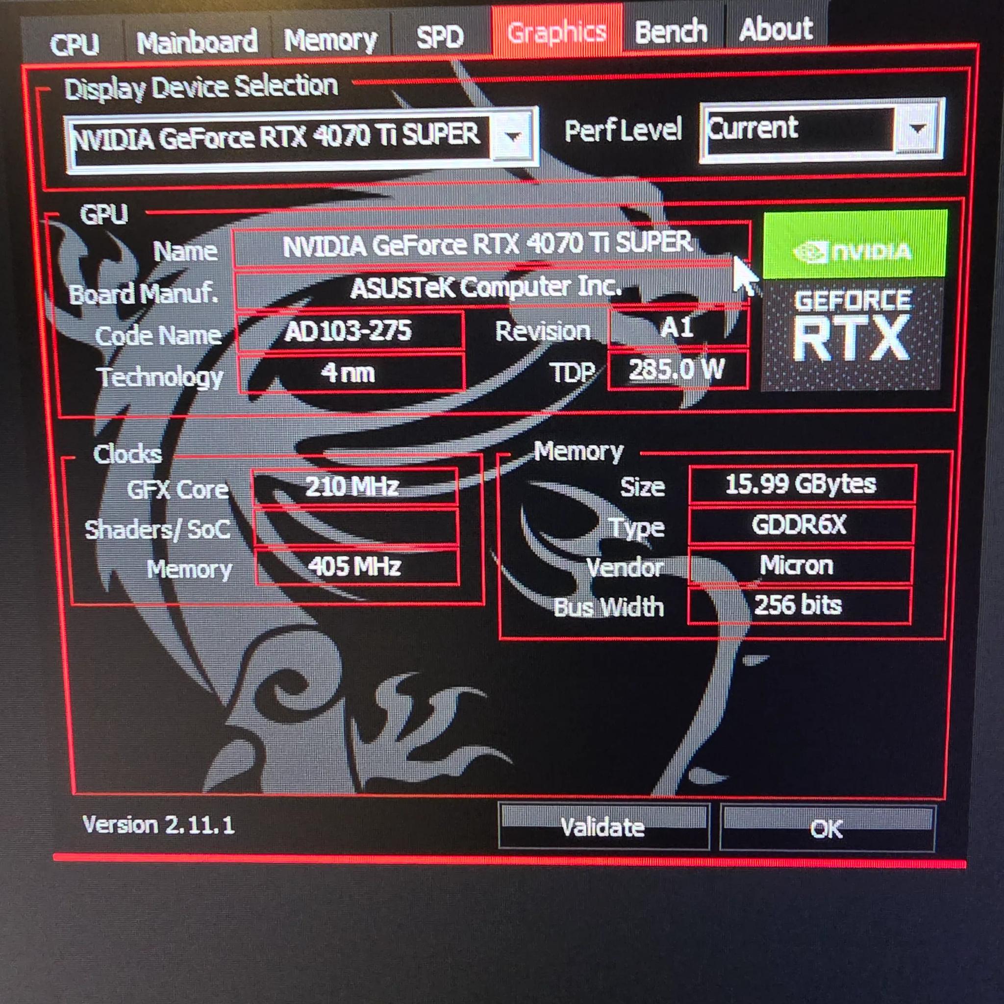 Asus 4070 Ti Super 16gb VRAM Dual Fan
