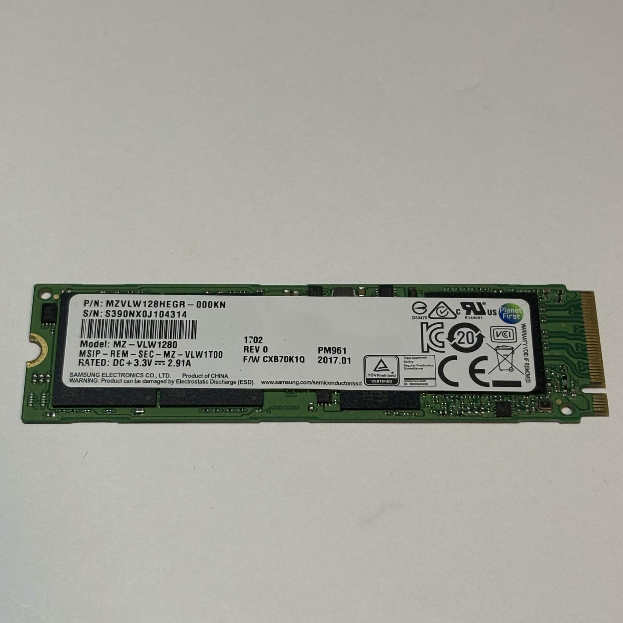 Samsung PM961 128GB NVMe M.2 SSD 91% Health