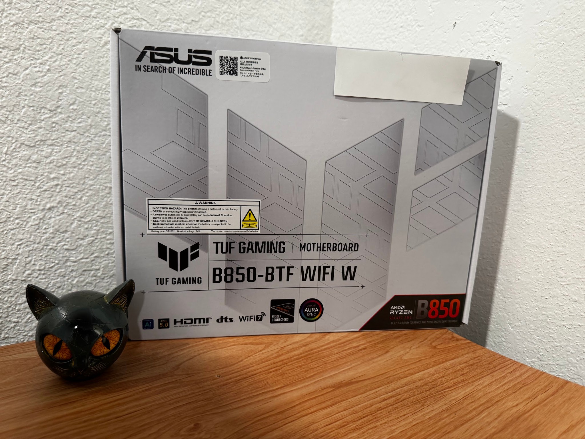 ASUS TUF Gaming B850-BTF WiFi W AMD B850 ATX Motherboard, Hidden-Connector Design