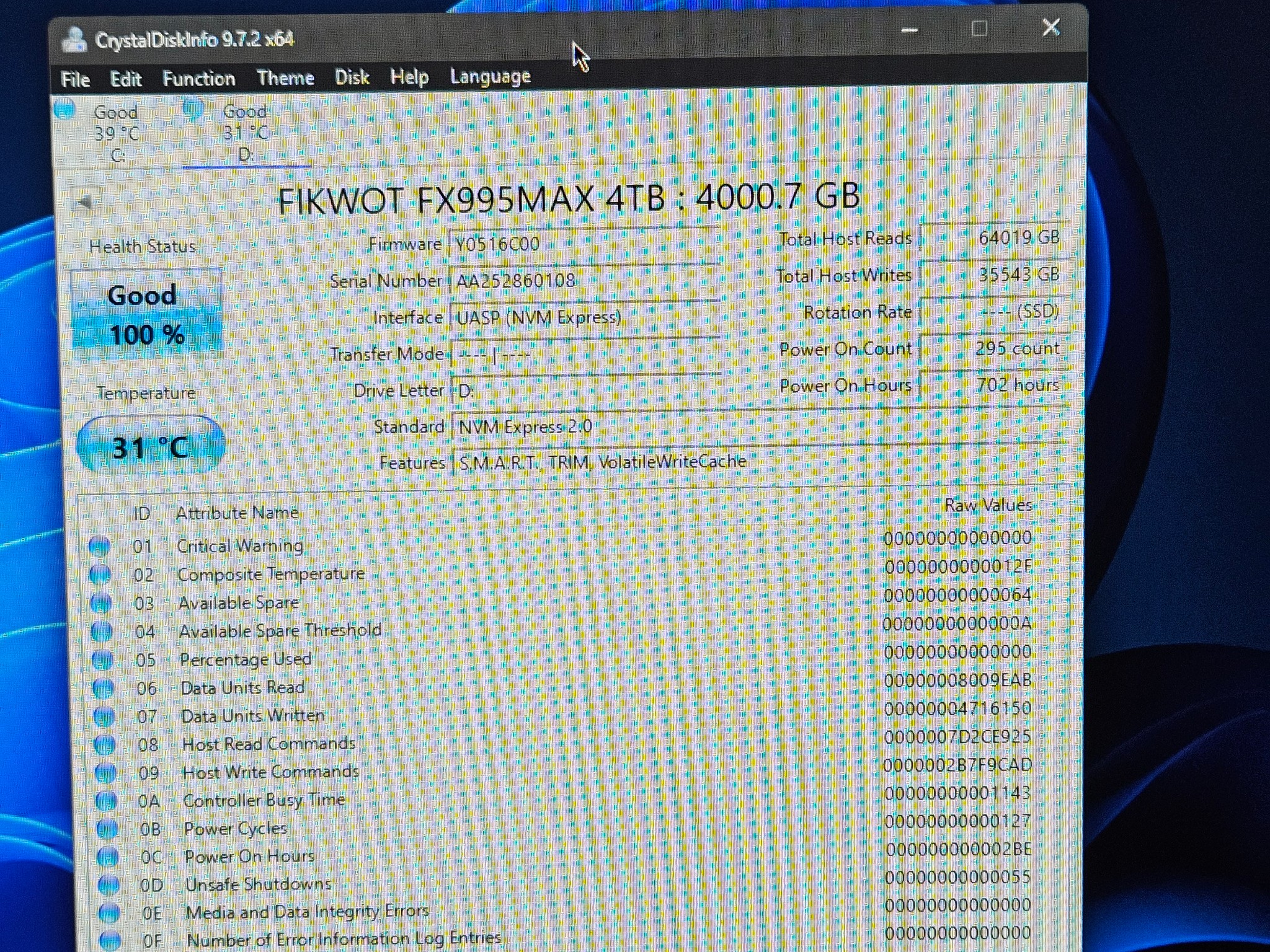 Fikwot FX 995 Max 4TB Gen 5 nvme ssd with DRAM Cache