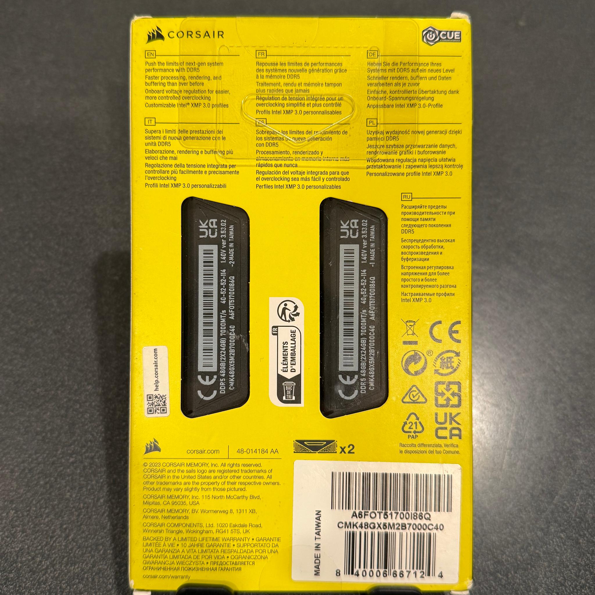 NEW 48GB 7000MHz Corsair Vengeance (2x24GB) DDR5 RAM