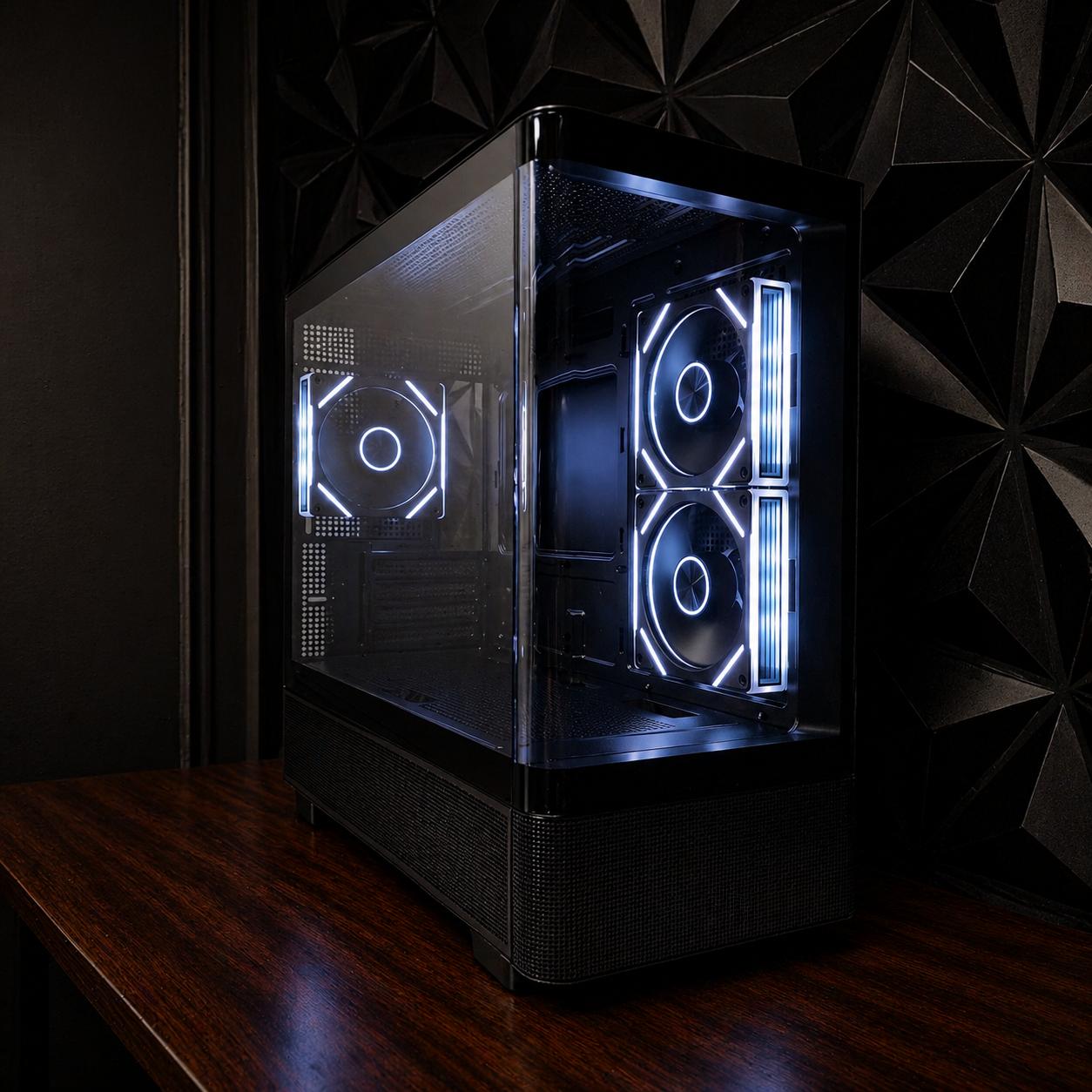 Black Curved Glass ARGB Tempered Glass MATX Mid-Tower Gaming PC Case