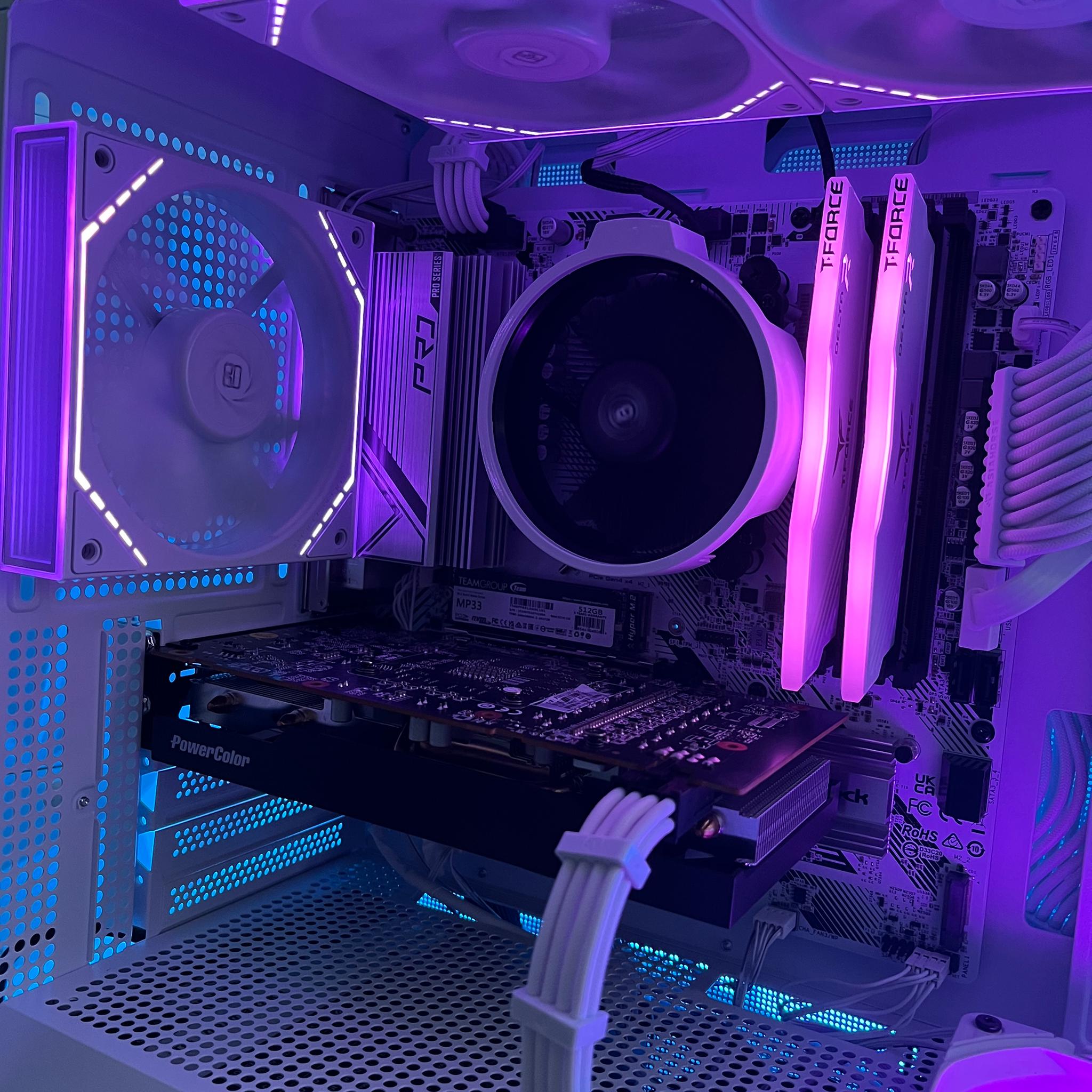 CUSTOM WHITE PC | RYZEN 5 5500 | RX 6600XT | RAM DDR4 16GB | WIN 11 PRO | PURE PERFORMANCE
