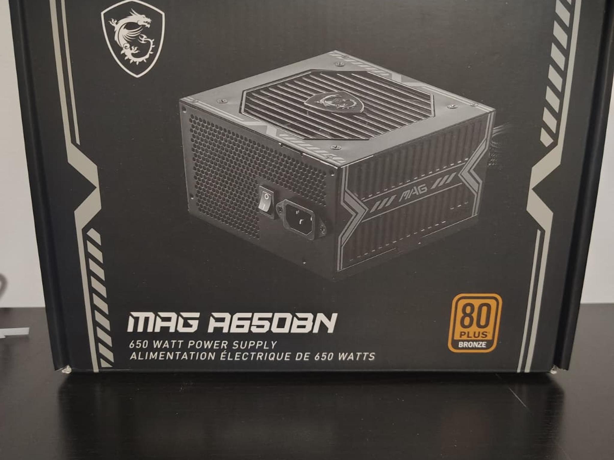 MSI MAG A650BN 650 Watt 80 Plus Bronze ATX Non-Modular Power Supply