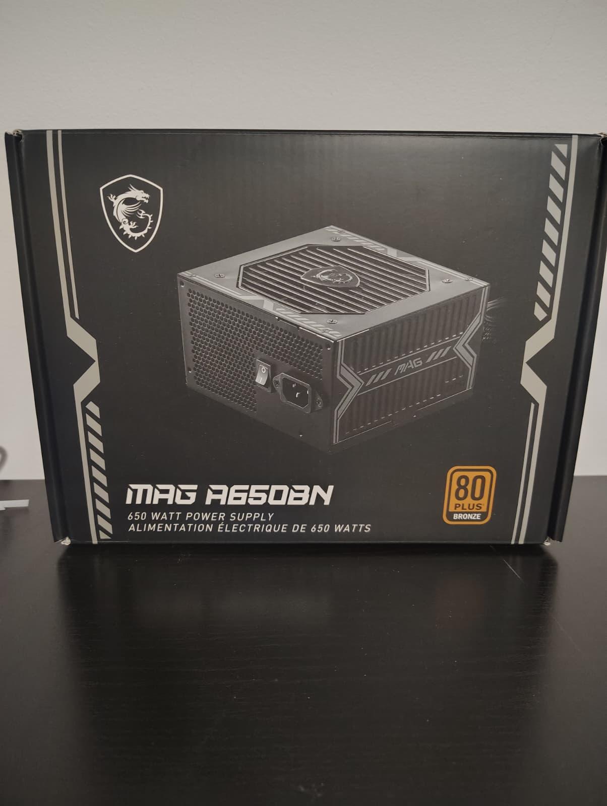 MSI MAG A650BN 650 Watt 80 Plus Bronze ATX Non-Modular Power Supply