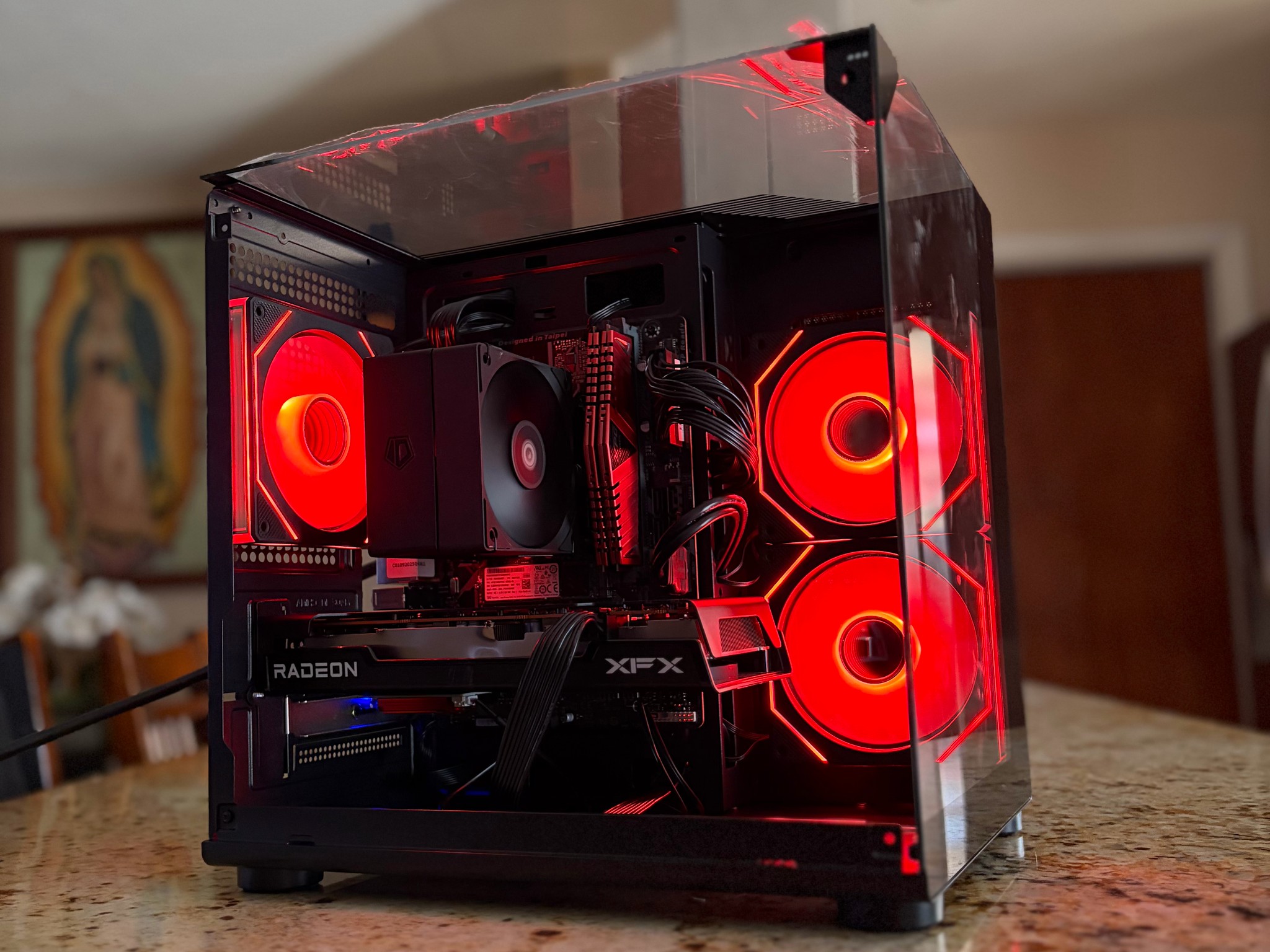 Black Gaming PC | RX 6600XT 8GB | INTEL 7-8700 | 16GB RAM | 500GB NVME SSD | Wi-Fi + Bluetooth Pcie