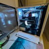 AMD AM4 new build Whiteout RTX 4070 Ti Gaming PC Build (12-Core Ryzen) + 2K and 1080p Monitors