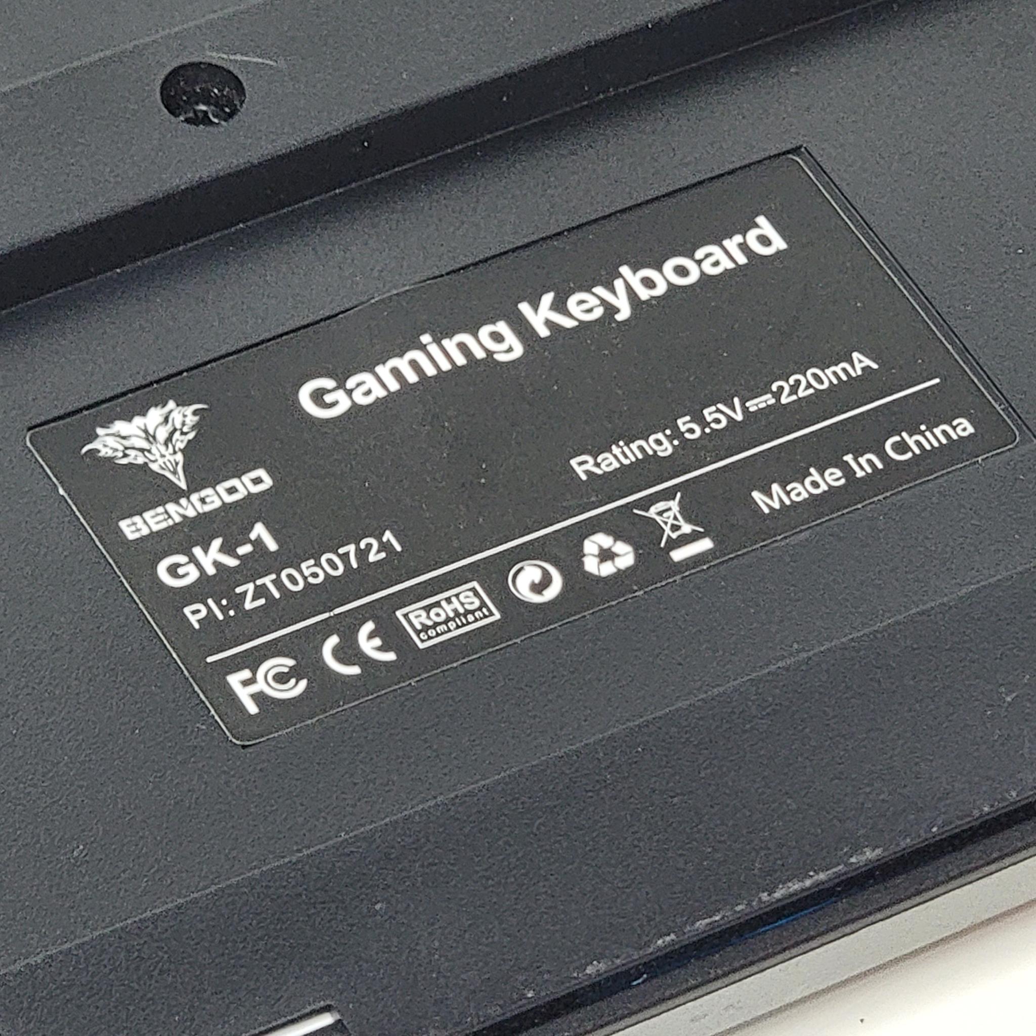 BENGOO GK-1 RGB Gaming Keyboard | Full Size | Volume Knob | Tested & Working