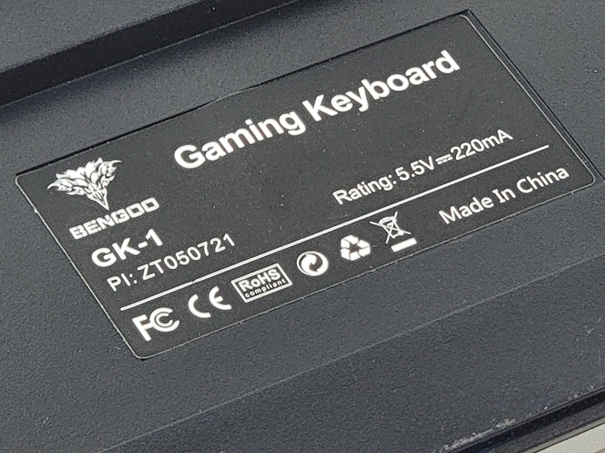 BENGOO GK-1 RGB Gaming Keyboard | Full Size | Volume Knob | Tested & Working