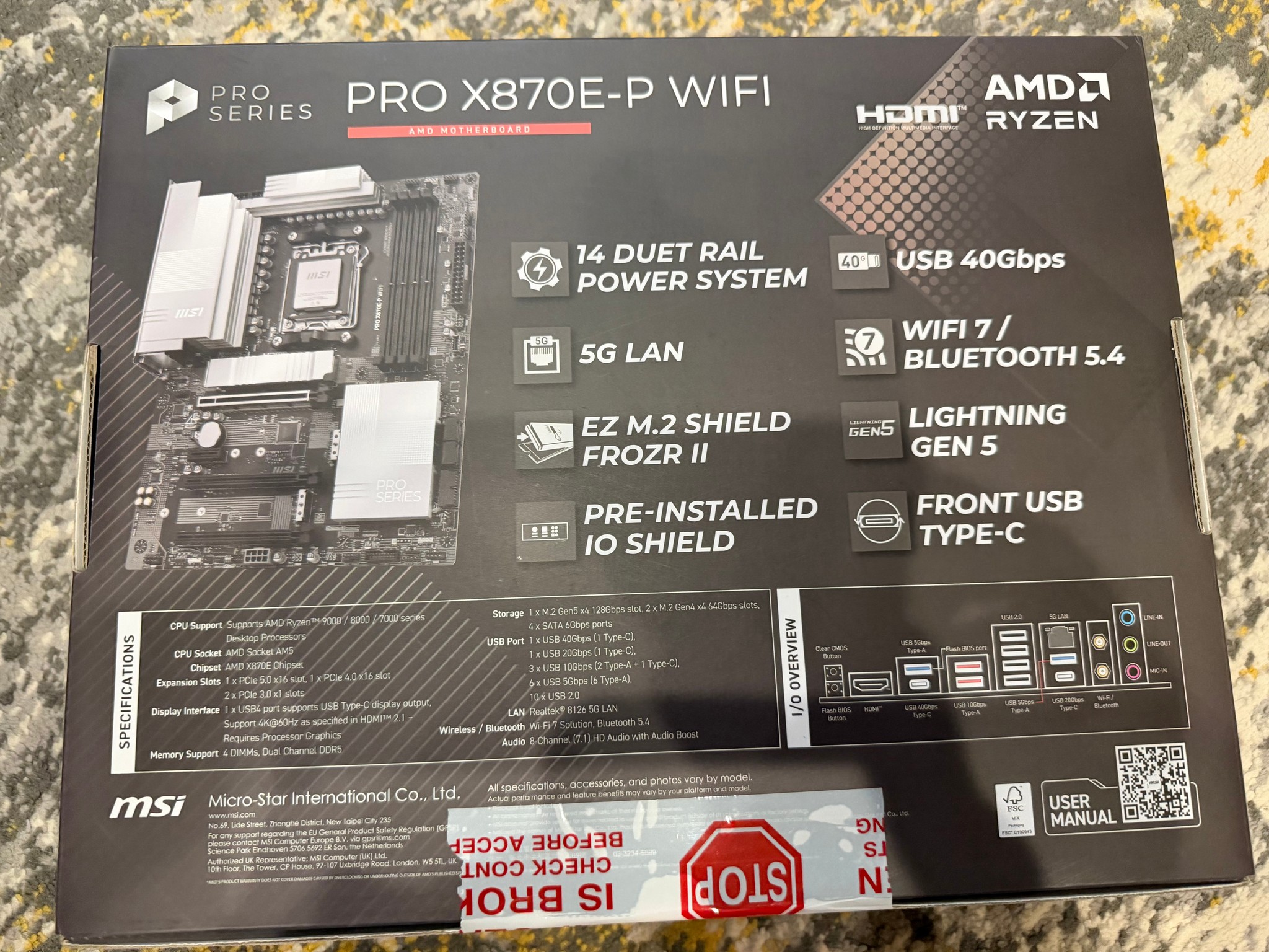 NEW MSI X870E-P PRO WIFI AMD AM5 ATX Motherboard