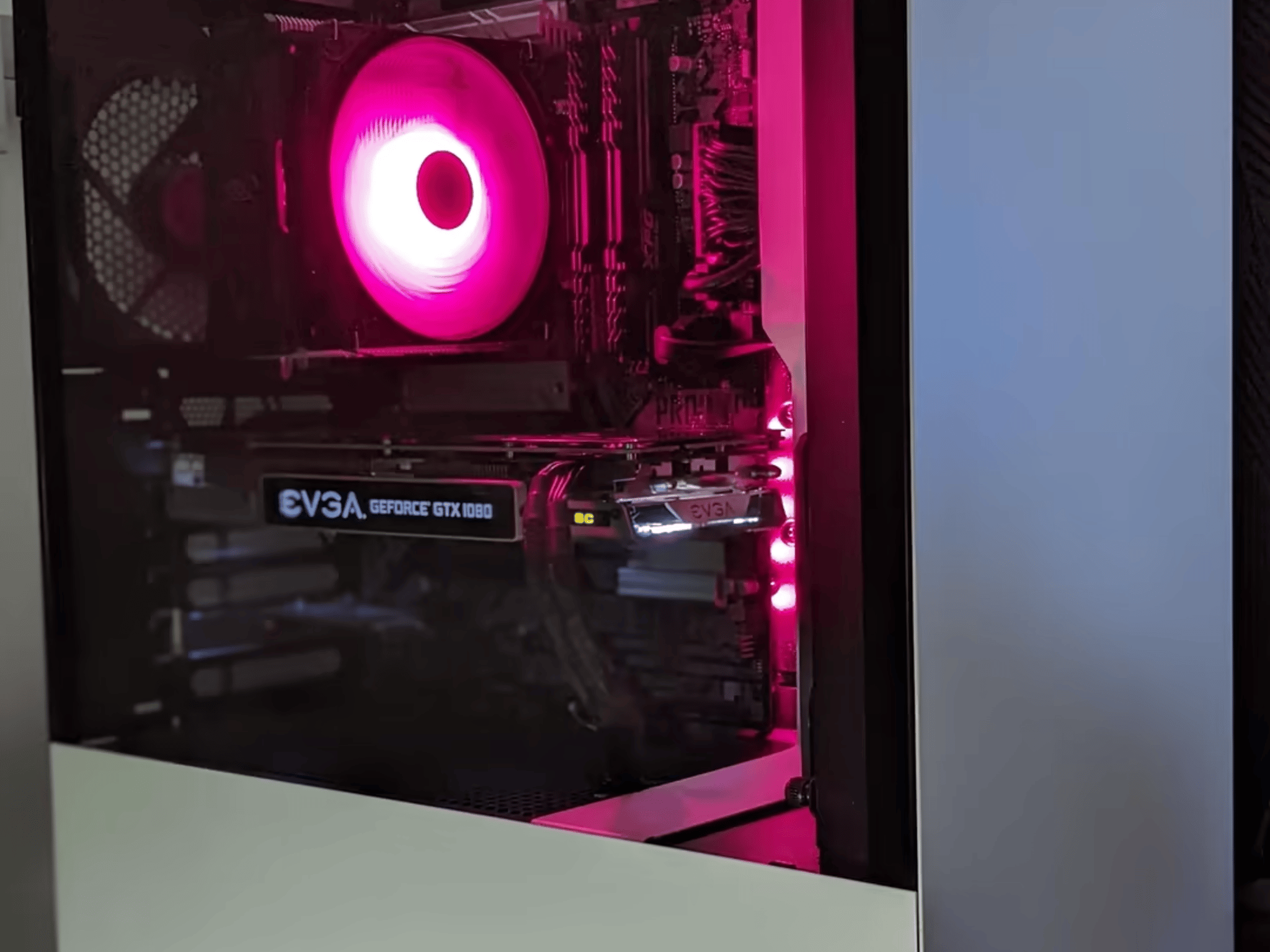 Solid Entry Level Gaming PC: i5-11400F, GTX 1080, 16GB RAM, Black White & Silver, RGB