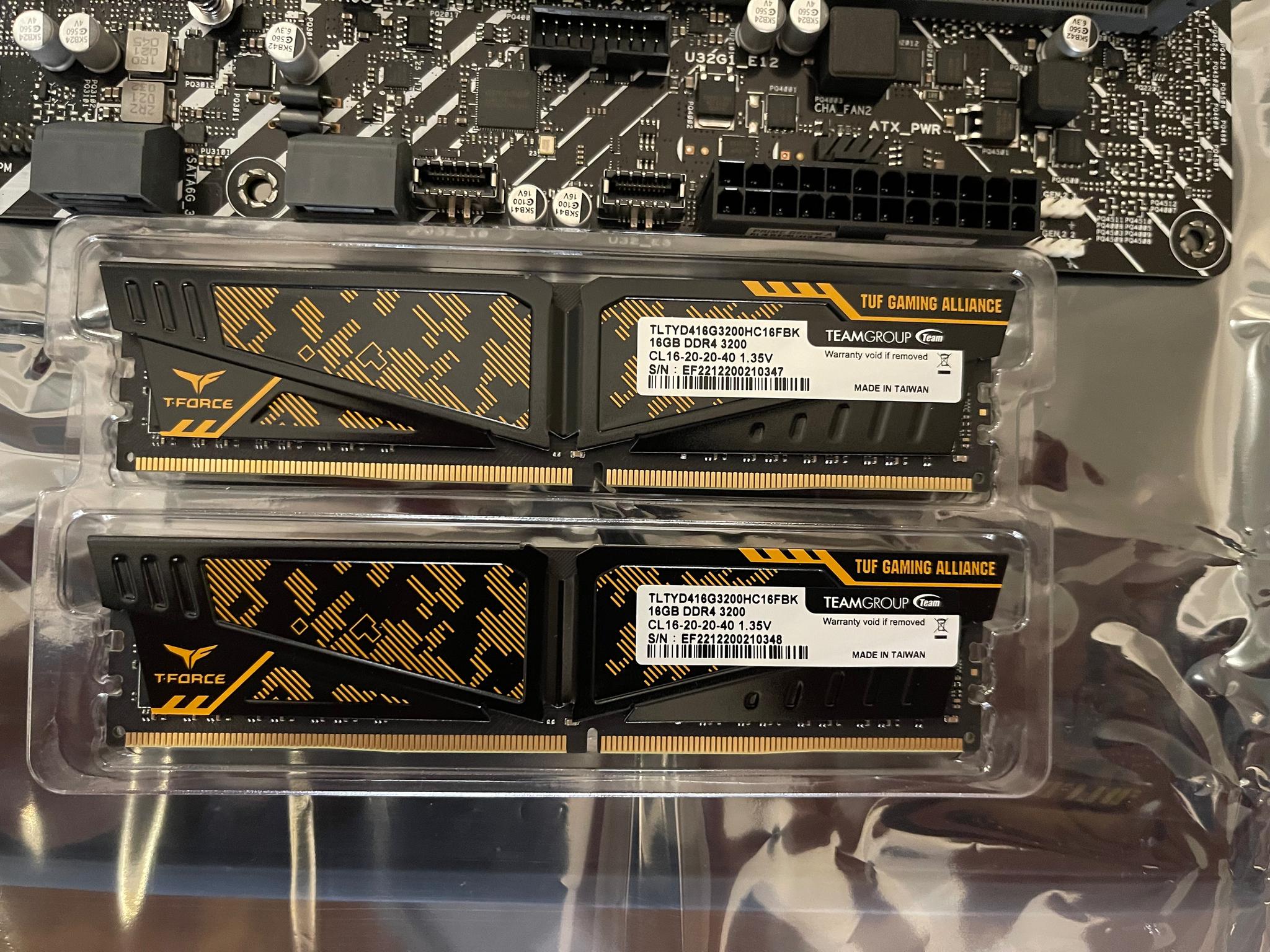 TEAMGROUP T-Force Vulcan TUF Gaming Alliance DDR4 32GB Kit (2x16GB) 3200MHz (PC4-25600) CL16