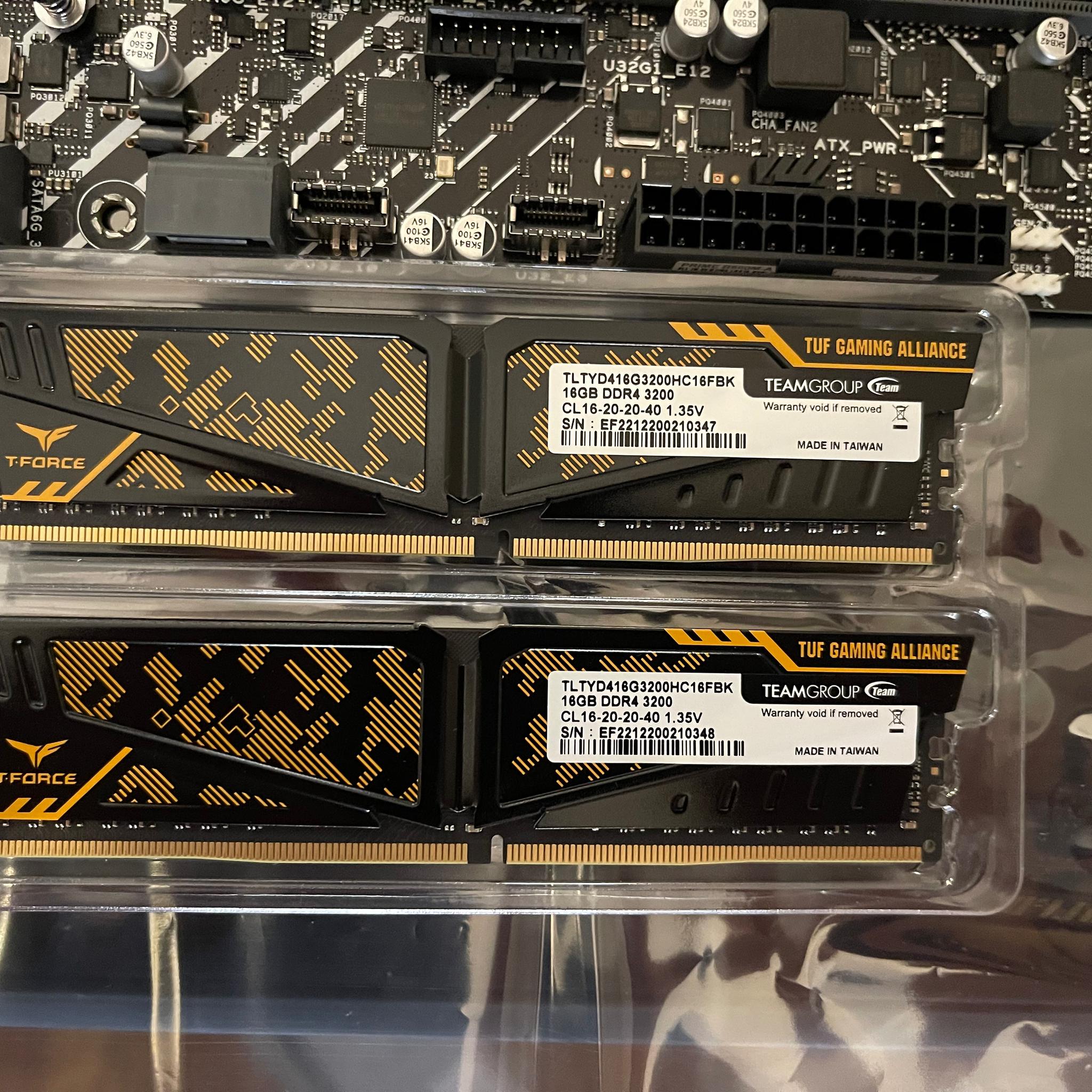 TEAMGROUP T-Force Vulcan TUF Gaming Alliance DDR4 32GB Kit (2x16GB) 3200MHz (PC4-25600) CL16