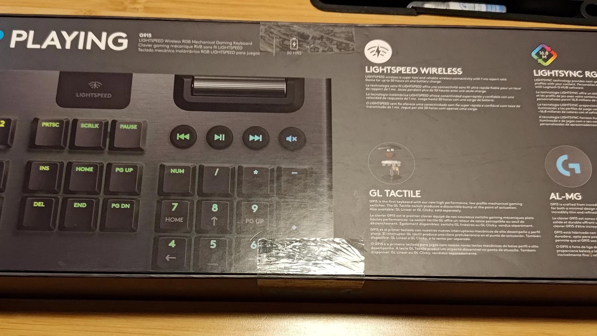 Used Logitech G915 LIGHTSPEED Wireless Keybaord Brown Switches