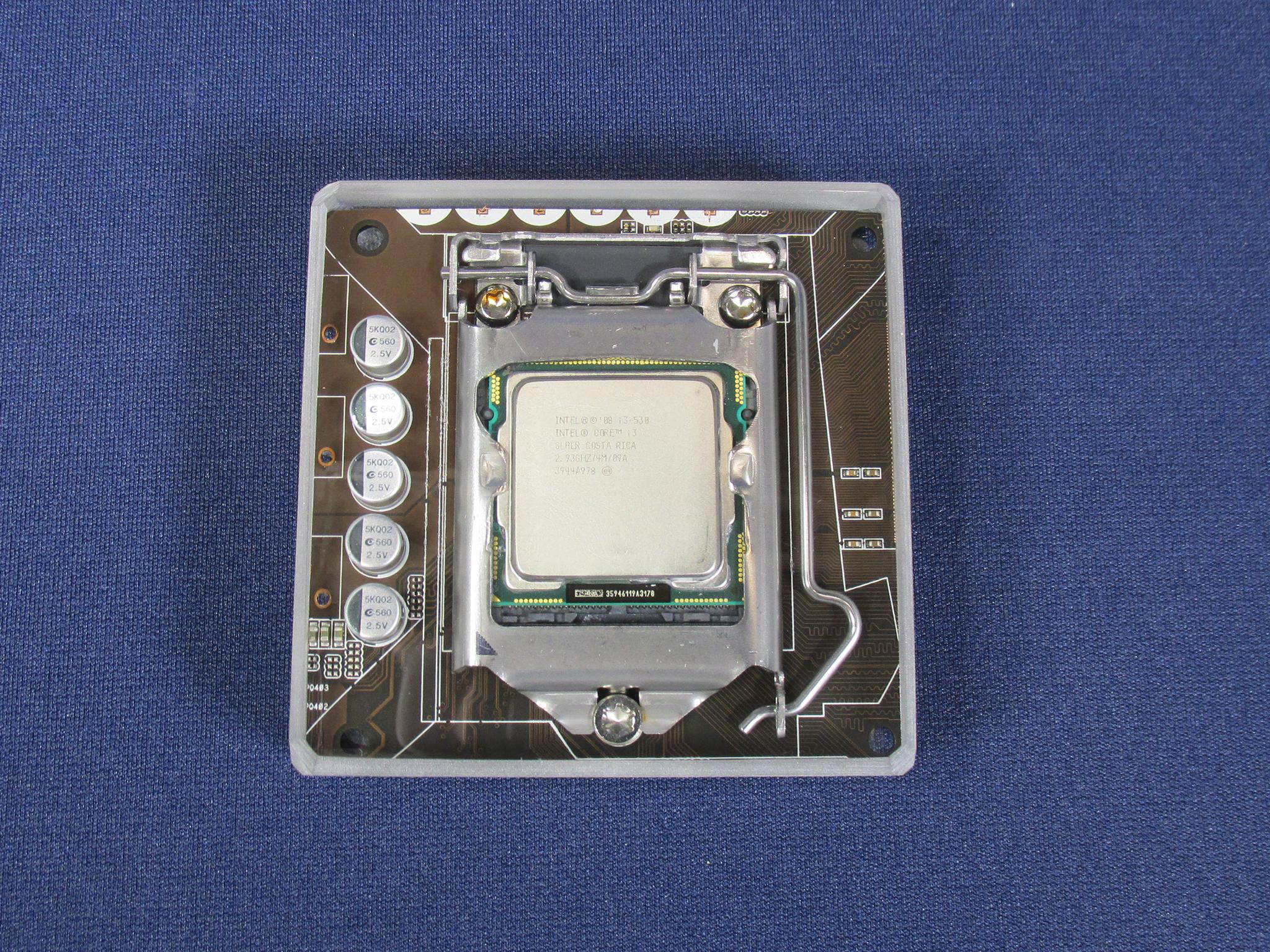 Intel Core i3-530 CPU & Motherboard - Handmade Clear Epoxy Resin Coaster With Socket 1156 CPU