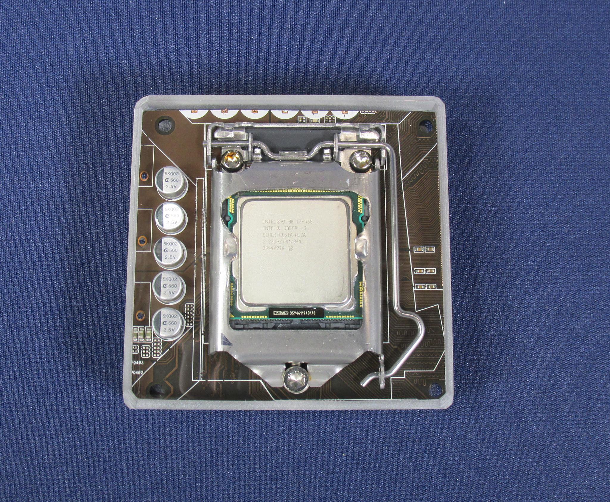 Intel Core i3-530 CPU & Motherboard - Handmade Clear Epoxy Resin Coaster With Socket 1156 CPU