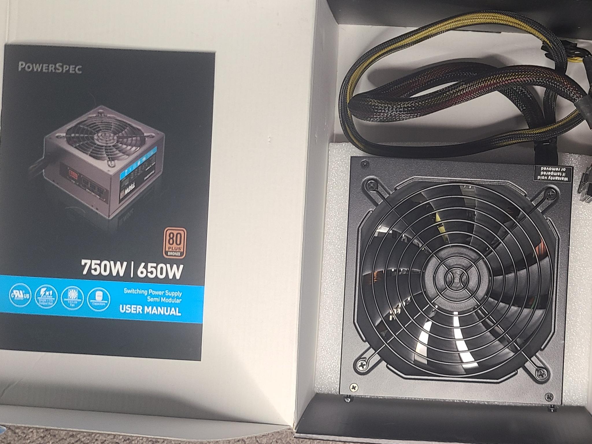 PowerSpec 650BSM 650 W 80+ Bronze Certified Semi-modular ATX Power Supply