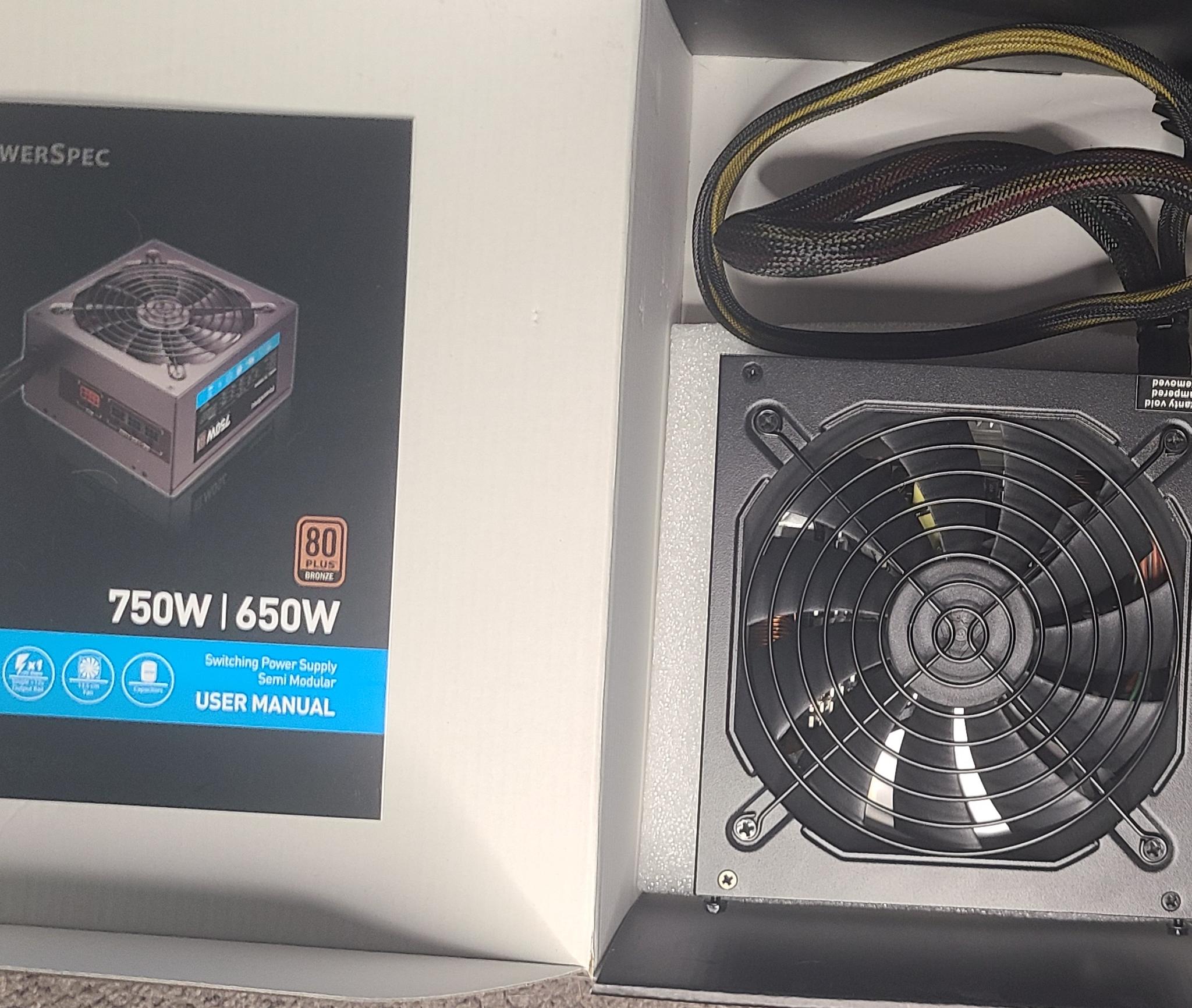 PowerSpec 650BSM 650 W 80+ Bronze Certified Semi-modular ATX Power Supply