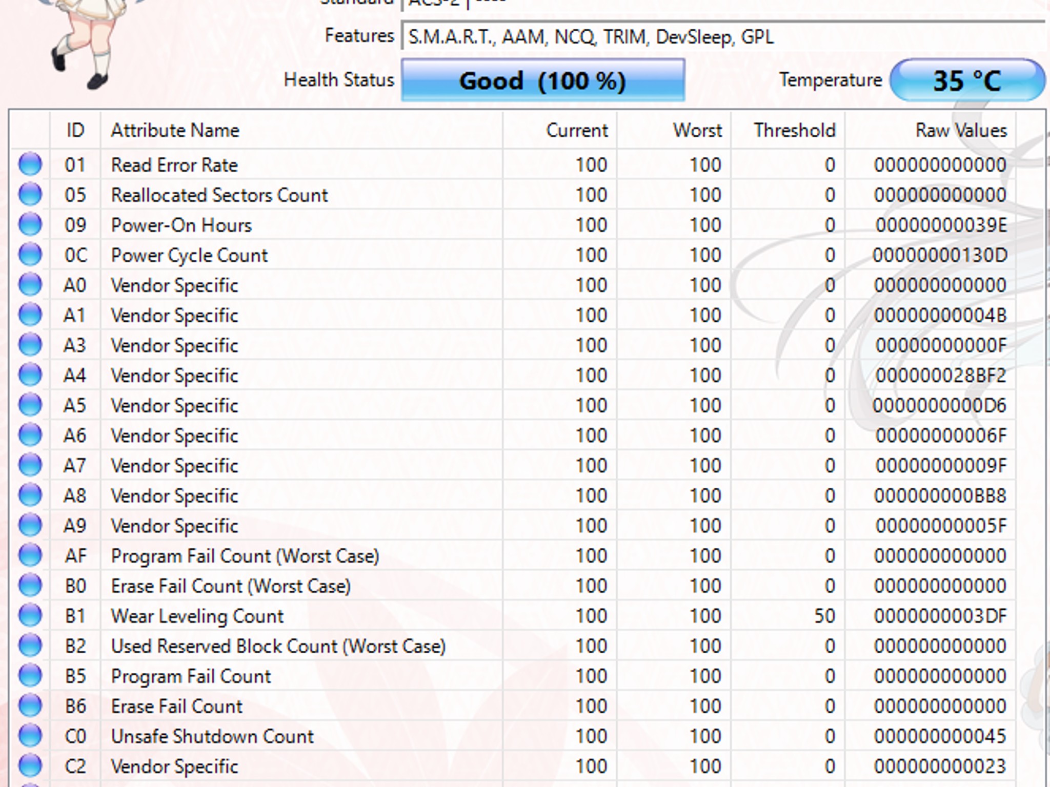Plextor 128GB SATA SSD Tested Working 100% Health Low Hours