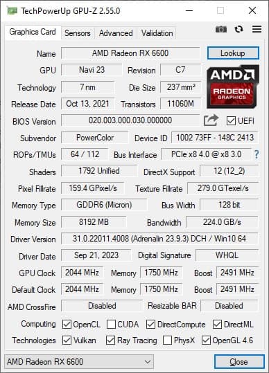 Ryzen 5 3600 + RX 6600,   1TB NVMe M.2, 16GB of DDR4 RAM