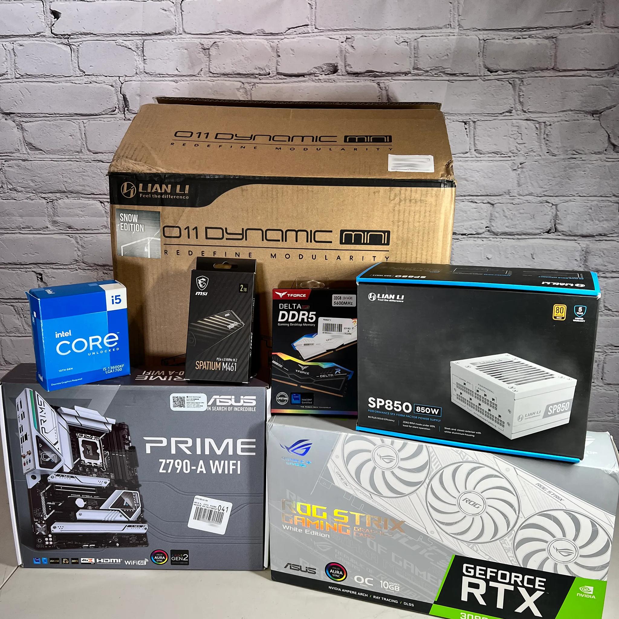 Snow Edition - Intel 13600KF Asus ROG Strix RTX 3080 32GB DDR5 RAM 2TB M.2 Win 11 Pro