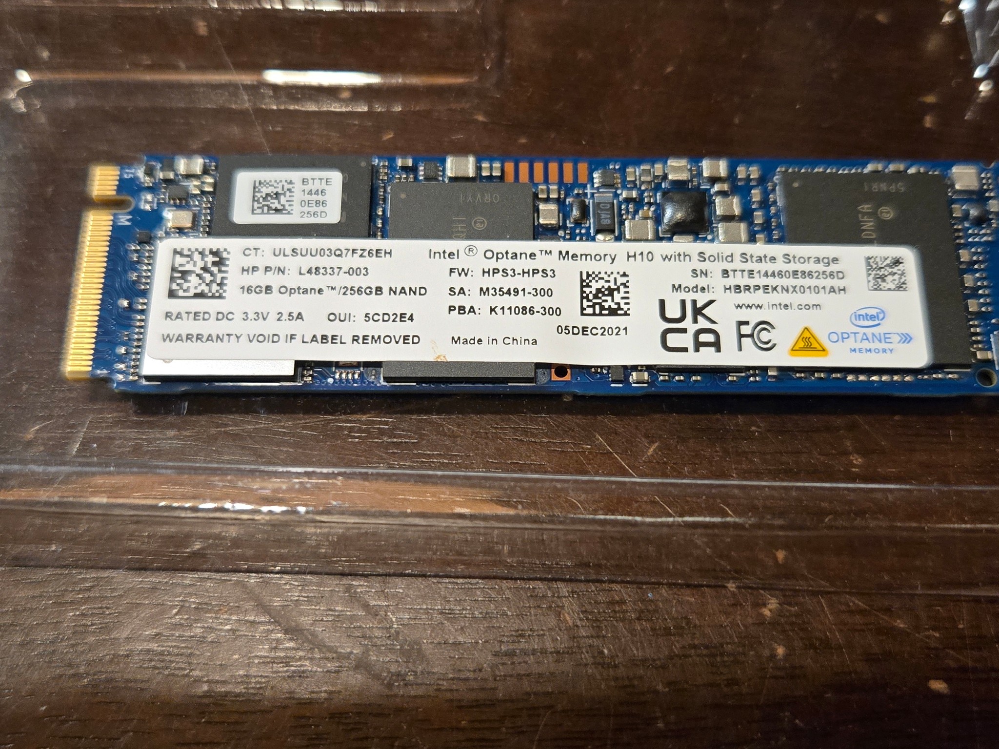 Intel H10 256gb NVME SSD with 16gb Optane Cache