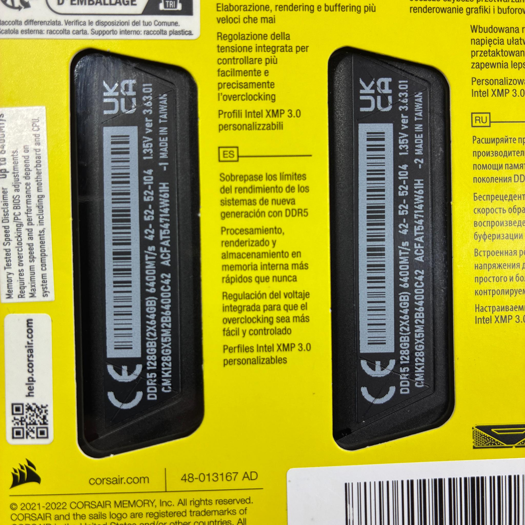 Corsair Vengeance DDR5 128GB kit (Memory)