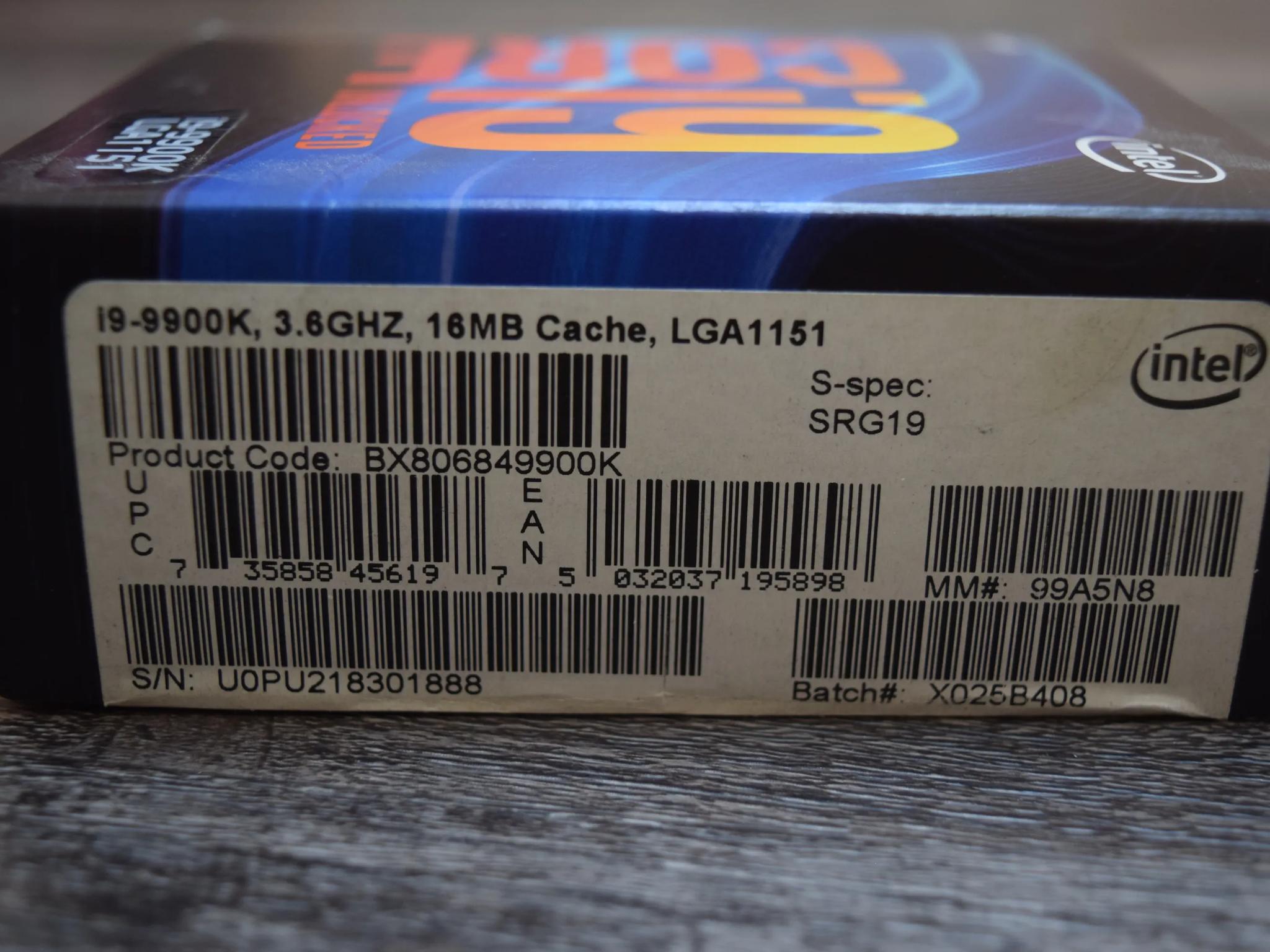 *USED* Intel Core i9-9900K 3.6GHZ 16MB Cache LGA1151