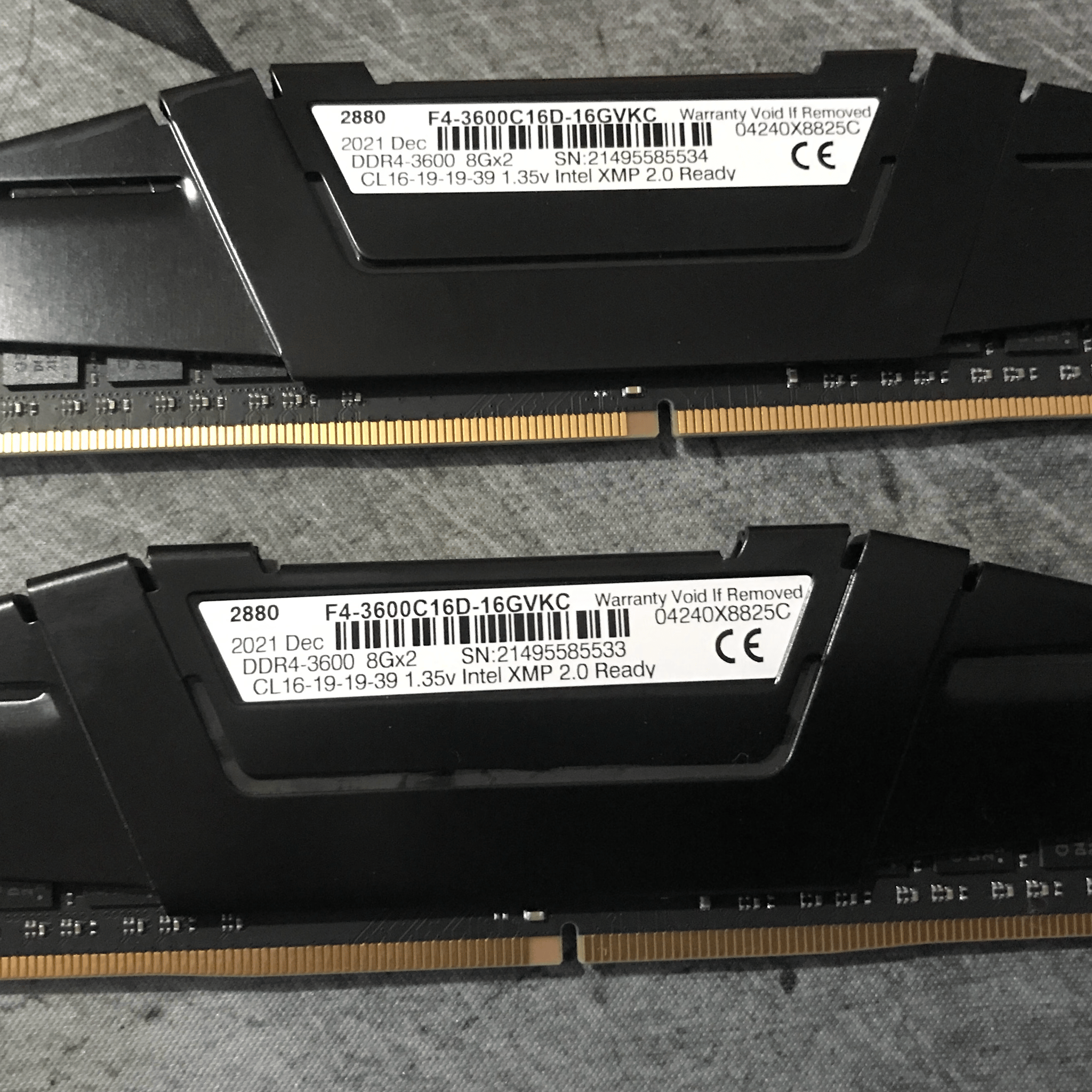 G.Skill Ripjaws V 16GB (8x2) DDR4 3600MHz CL16