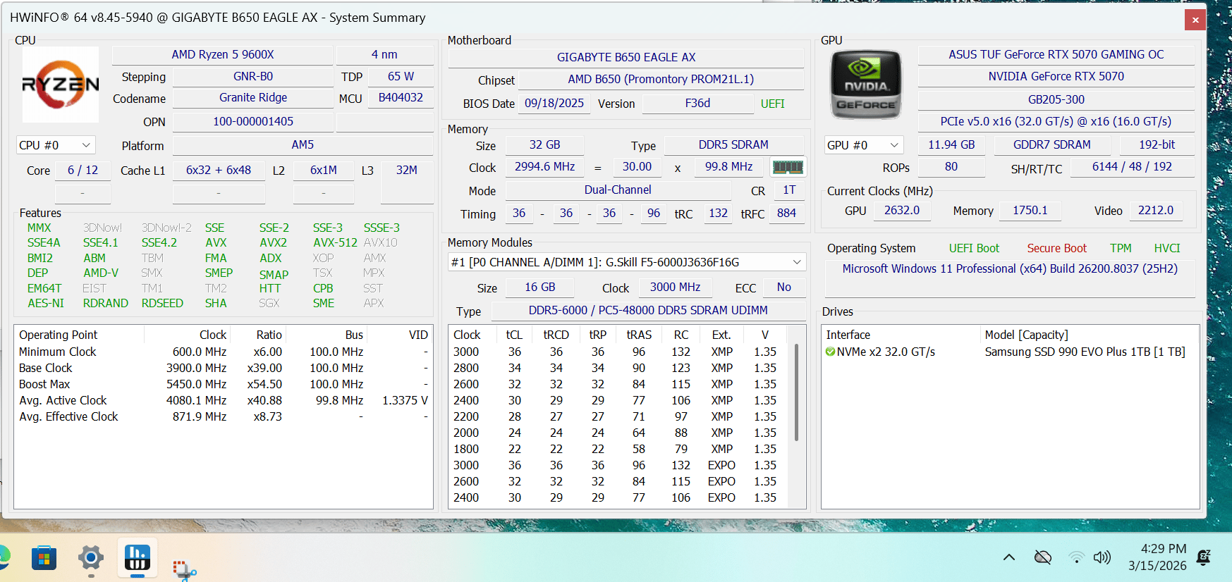 Fractal North 9600X+5070 1440P/4K Build