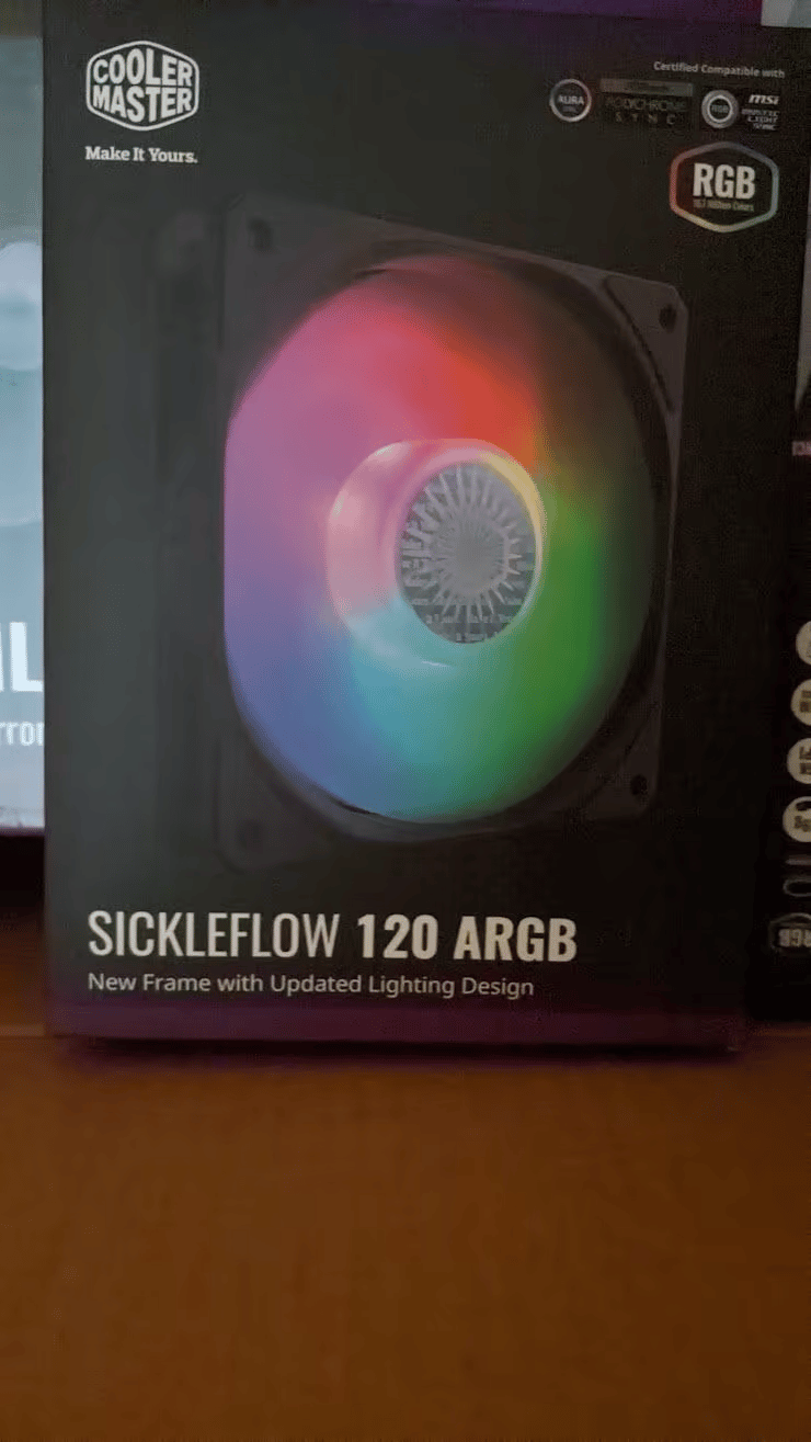  (4 fans total) BNIB Cooler Master SickleFlow 120 ARGB case fan, Black