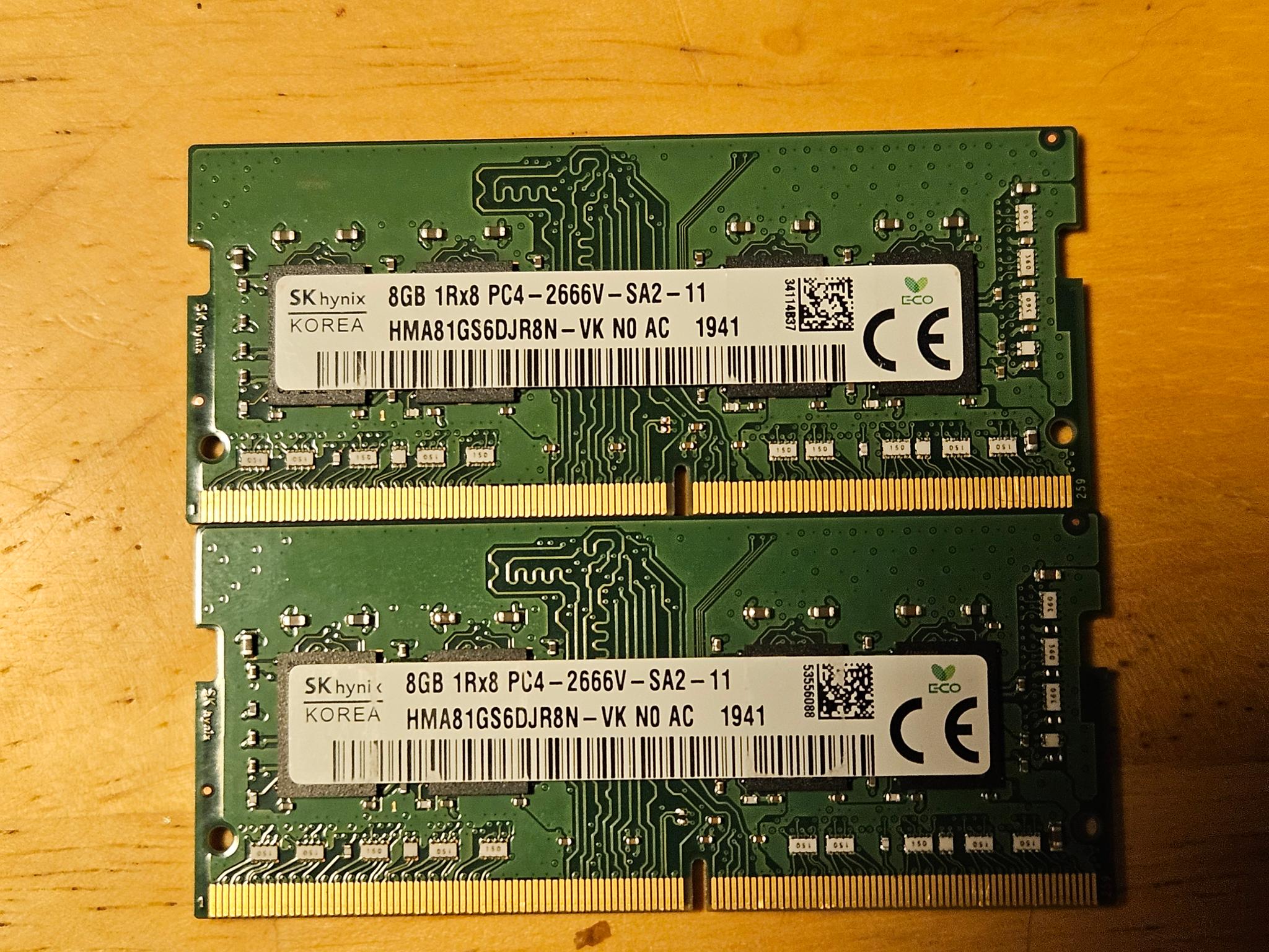 SK hynix DDR 4 SODIMM Laptop Memory 2x8GB 2666 MT/s