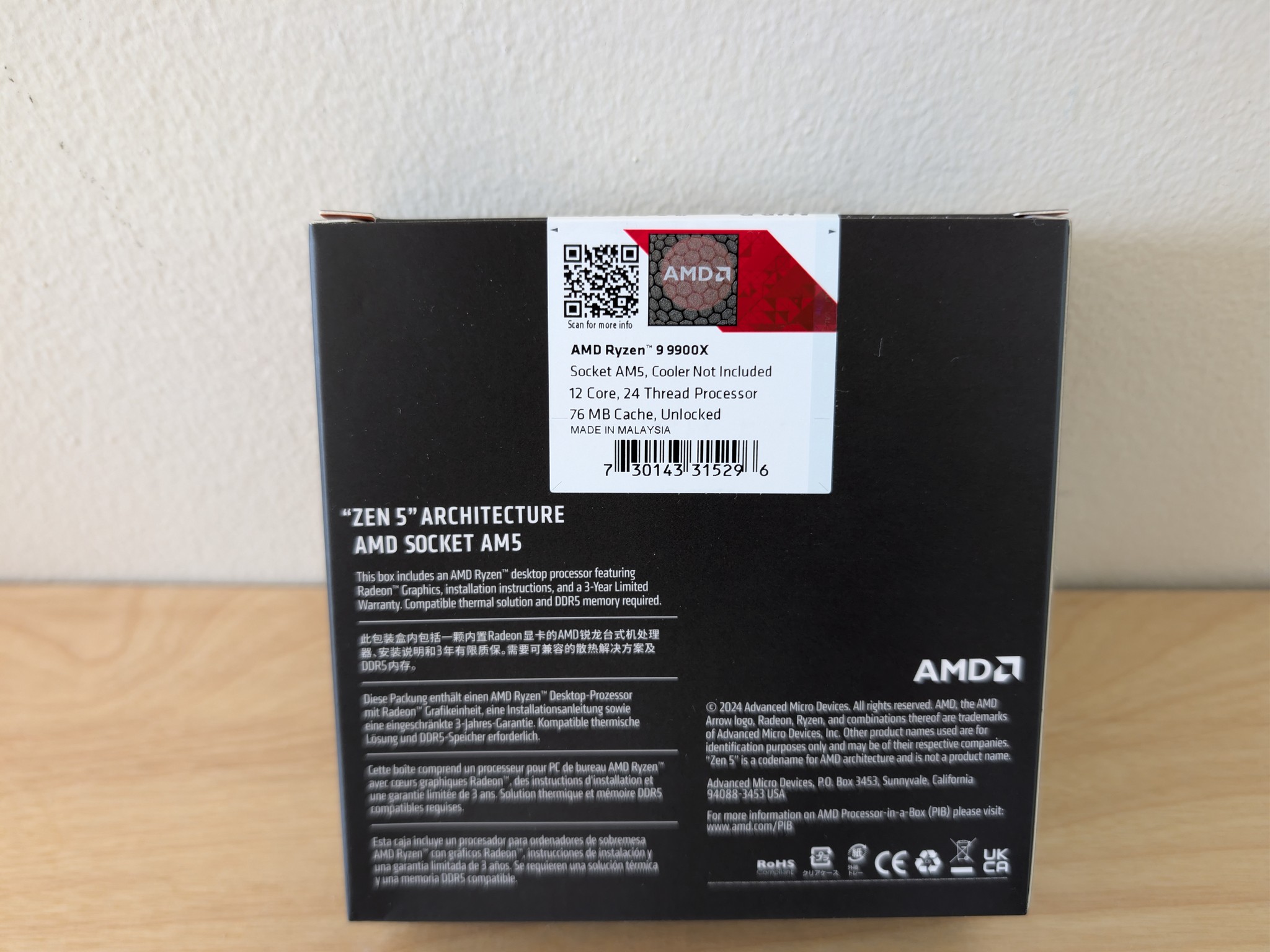 Brand New AMD Ryzen 9 9900X 12-Core 24-Thread AM5 Processor | Factory Sealed