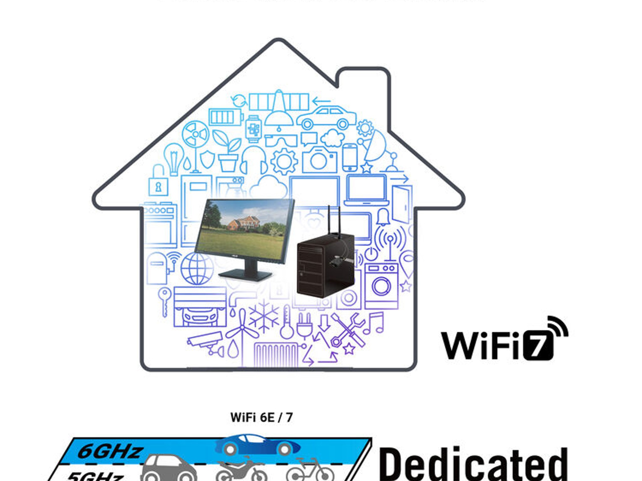 ASUS PCE-BE92BT WiFi 7 PCI-E Adapter 6GHz 320MHz Bluetooth 5.4 WPA3 Network Security OFDMA MU-MIMO