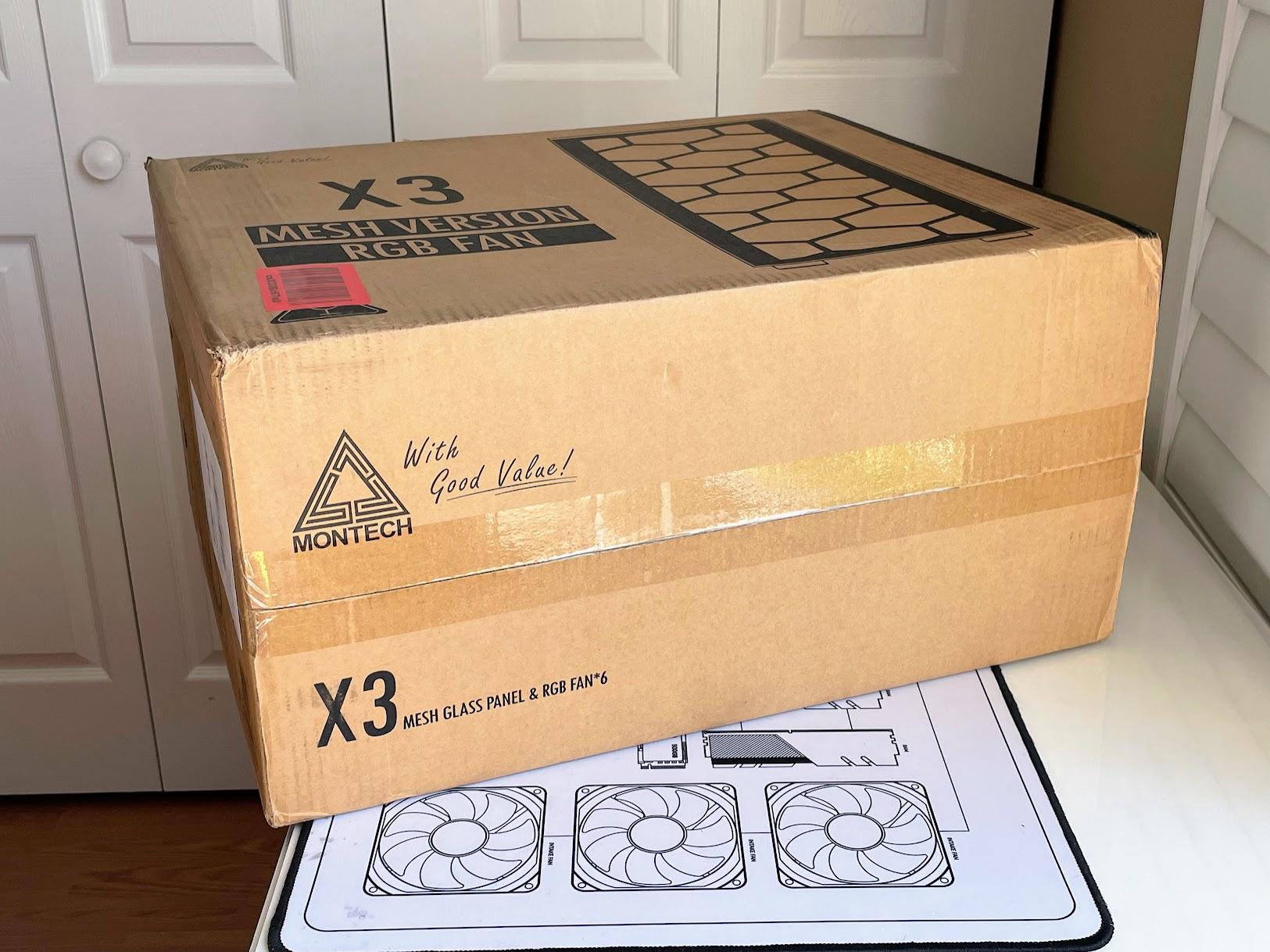 BNIB Montech X3 Mesh Tempered Glass Mid-Tower ATX PC Case - White w/ 6x Preinstalled 120mm RGB Fans
