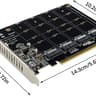 M.2 NVMe SSD to PCI-E x16 Host Controller Expansion Card 4 x 64Gbps M Key Hard Drive