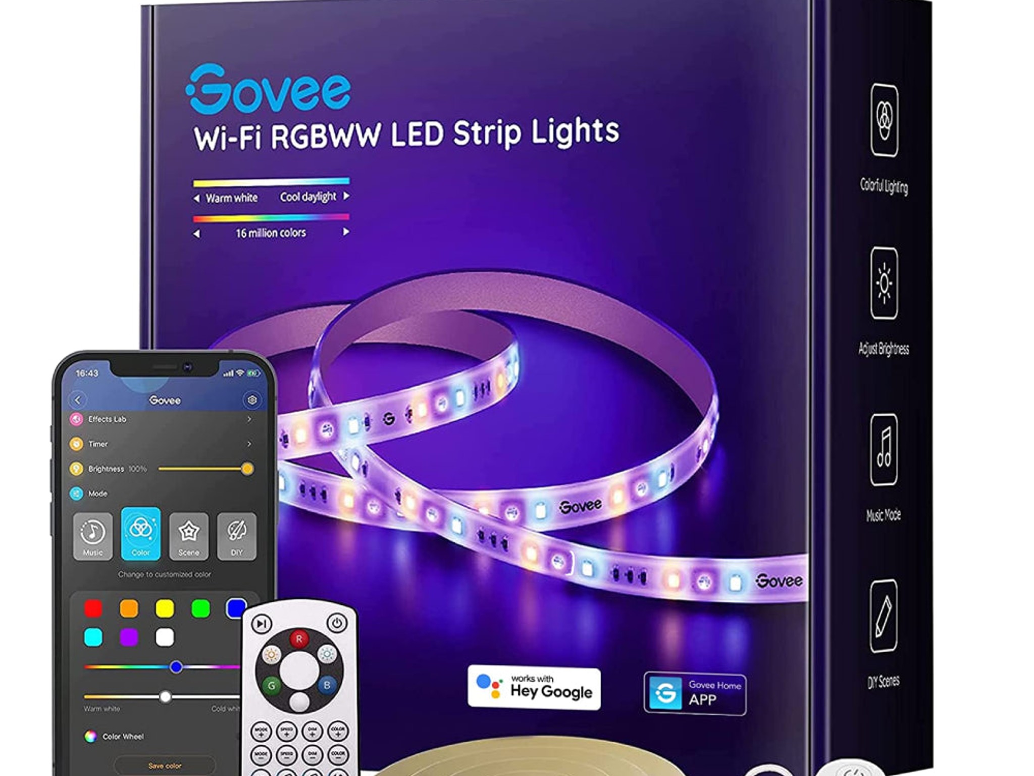Govee RGBWW LED Strip Lights With Protective Coating