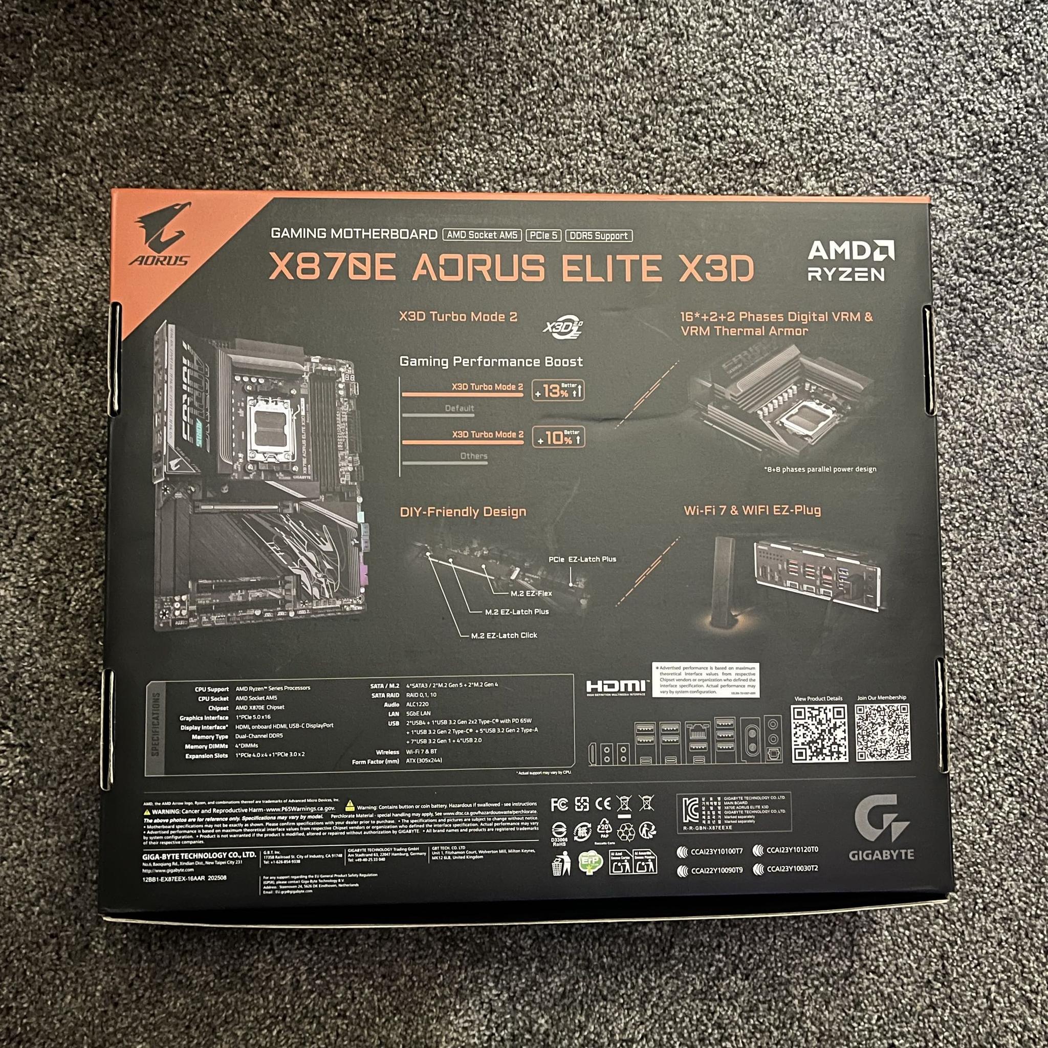!!!BRAND NEW!!! X870e Aorus Elite X3D AM5