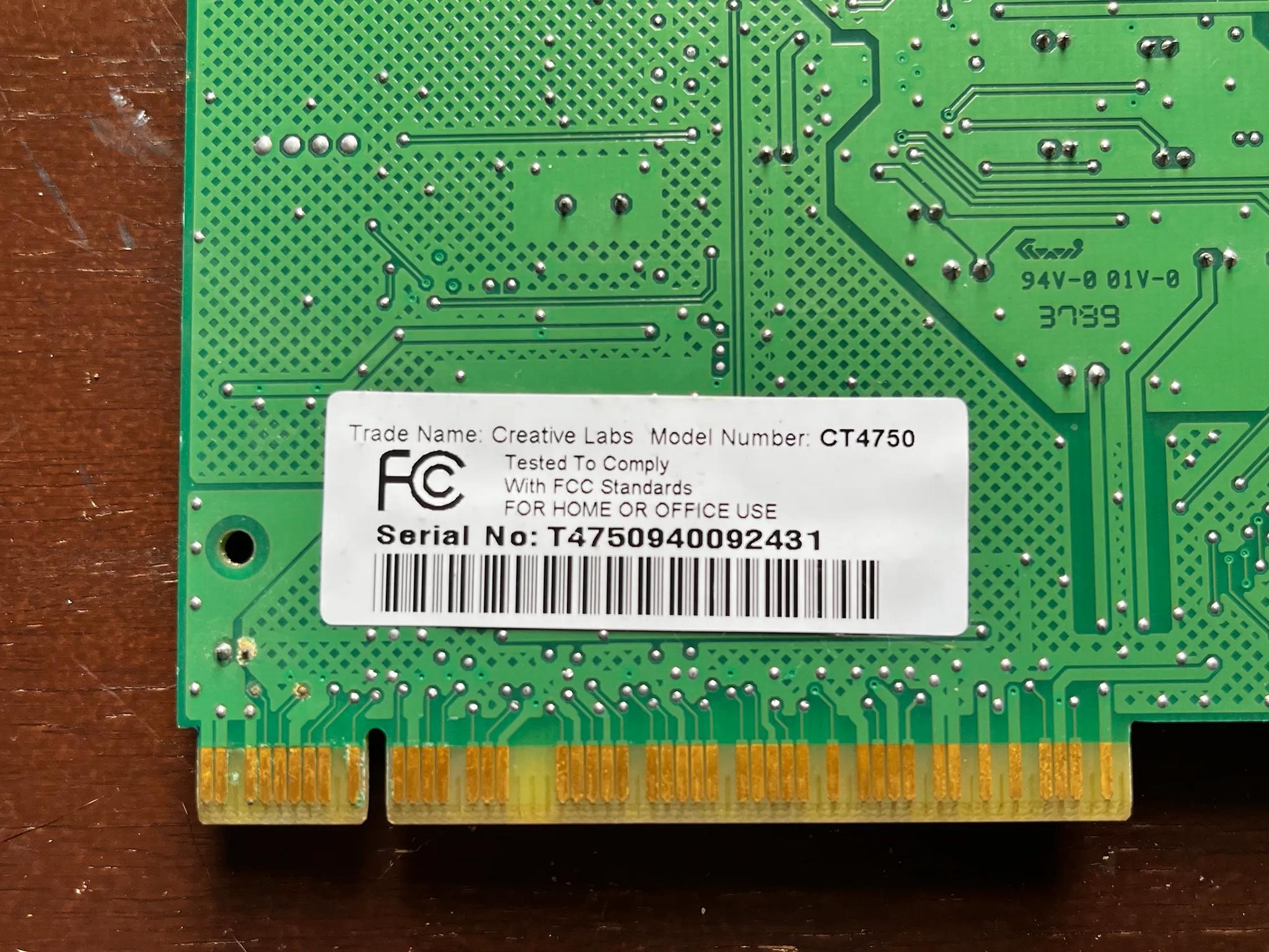 Creative Labs Sound Blaster 128 PCI Sound Card Model CT4750