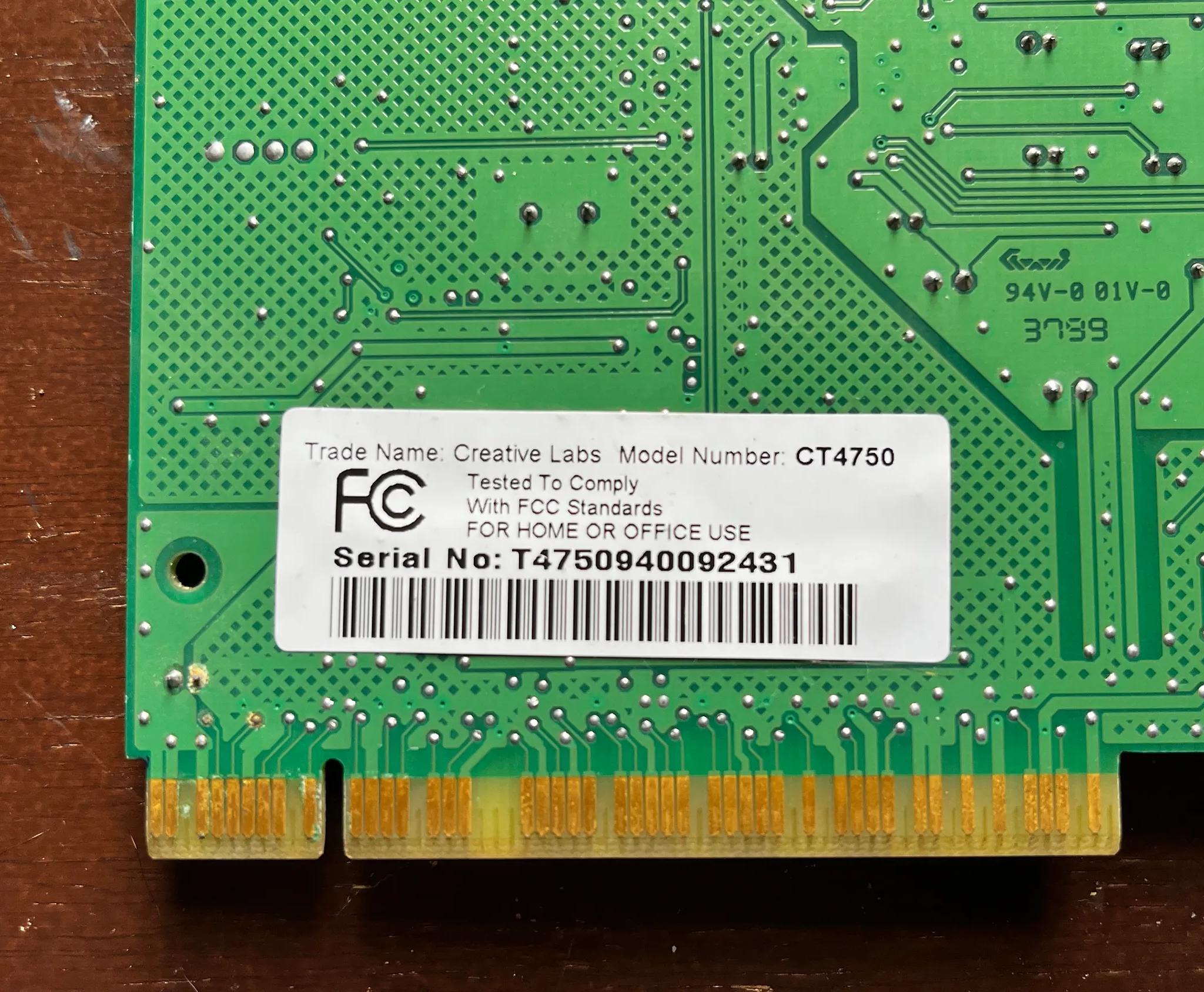 Creative Labs Sound Blaster 128 PCI Sound Card Model CT4750