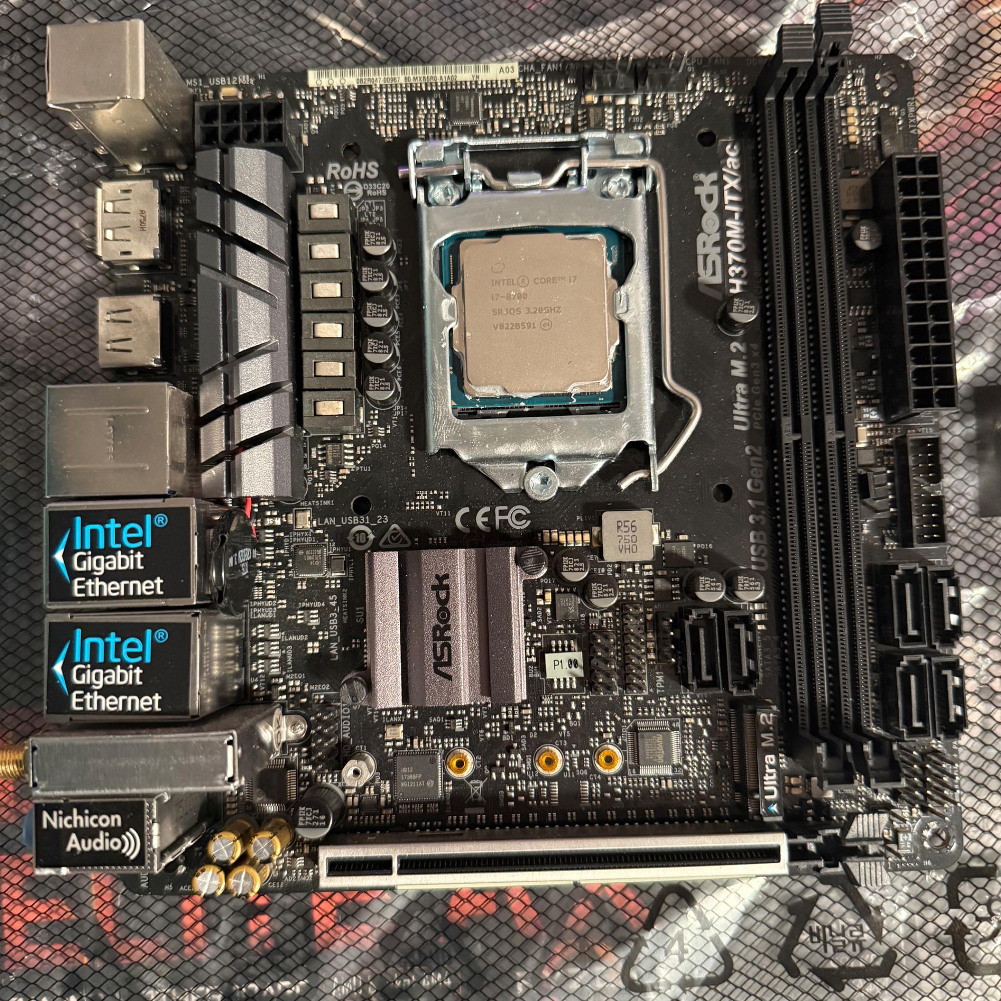 ASRock H370M-ITX/ac + Intel Core i7-8700 [Motherboard + CPU Combo]