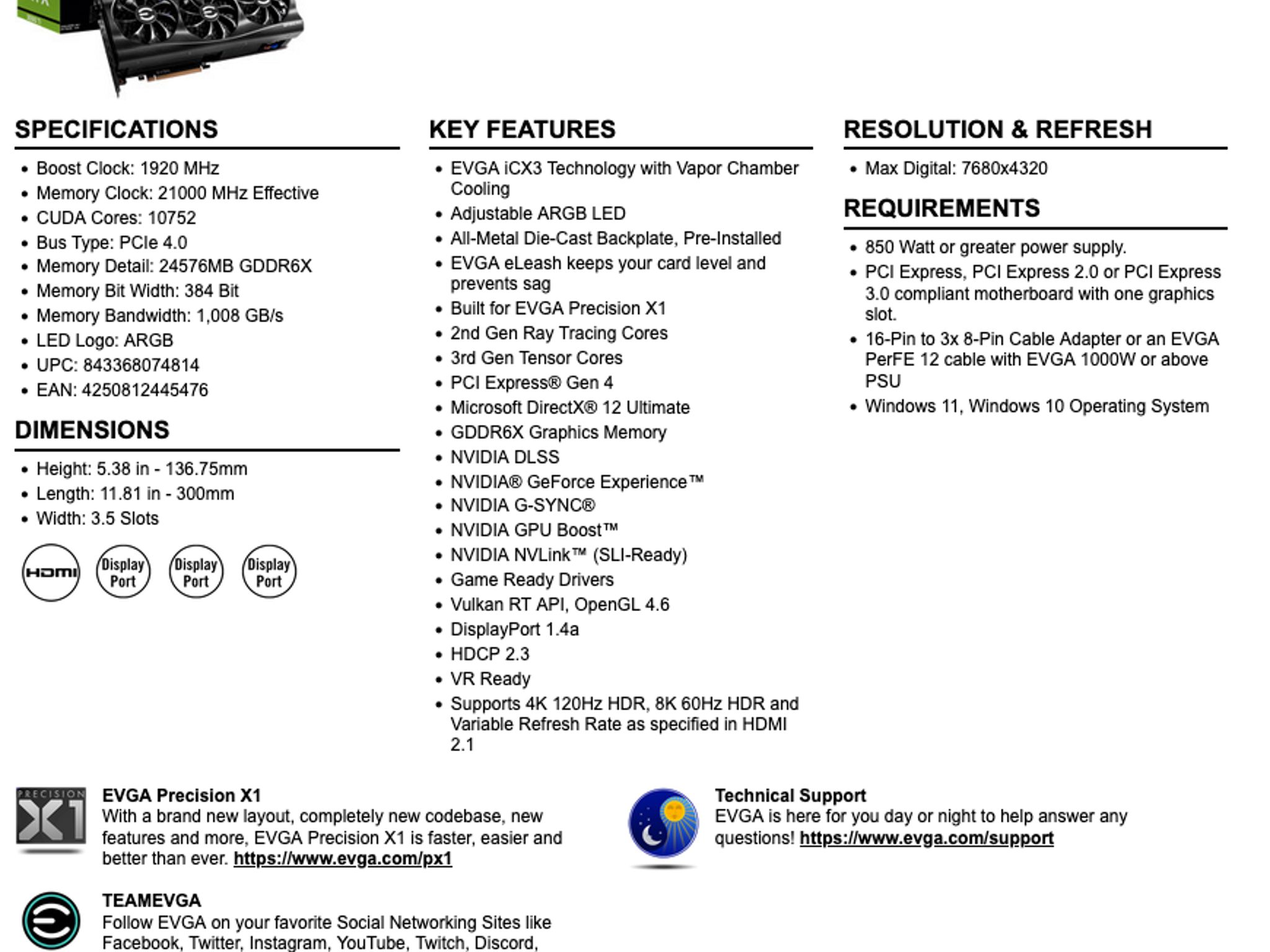 EVGA GeForce RTX 3090 Ti FTW3 ULTRA GAMING