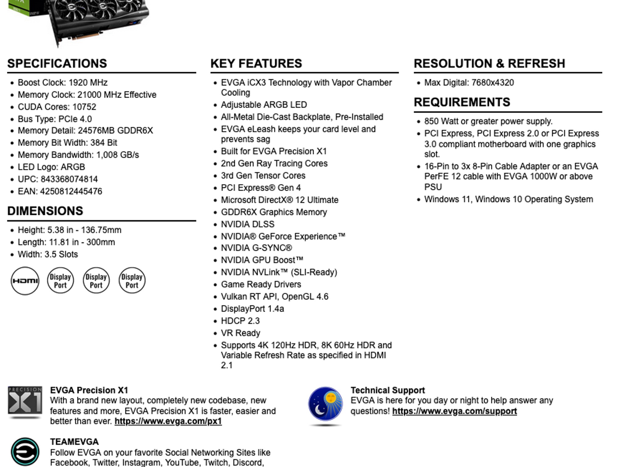 EVGA GeForce RTX 3090 Ti FTW3 ULTRA GAMING