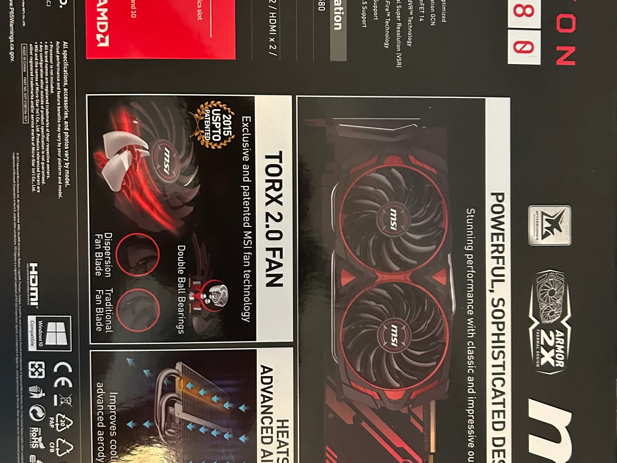RX 580 MSI ARMOR MK2 8GB