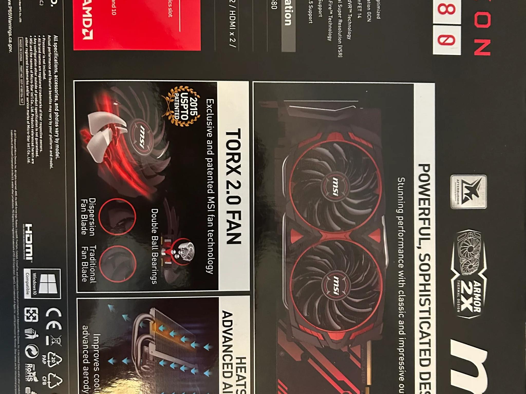 RX 580 MSI ARMOR MK2 8GB