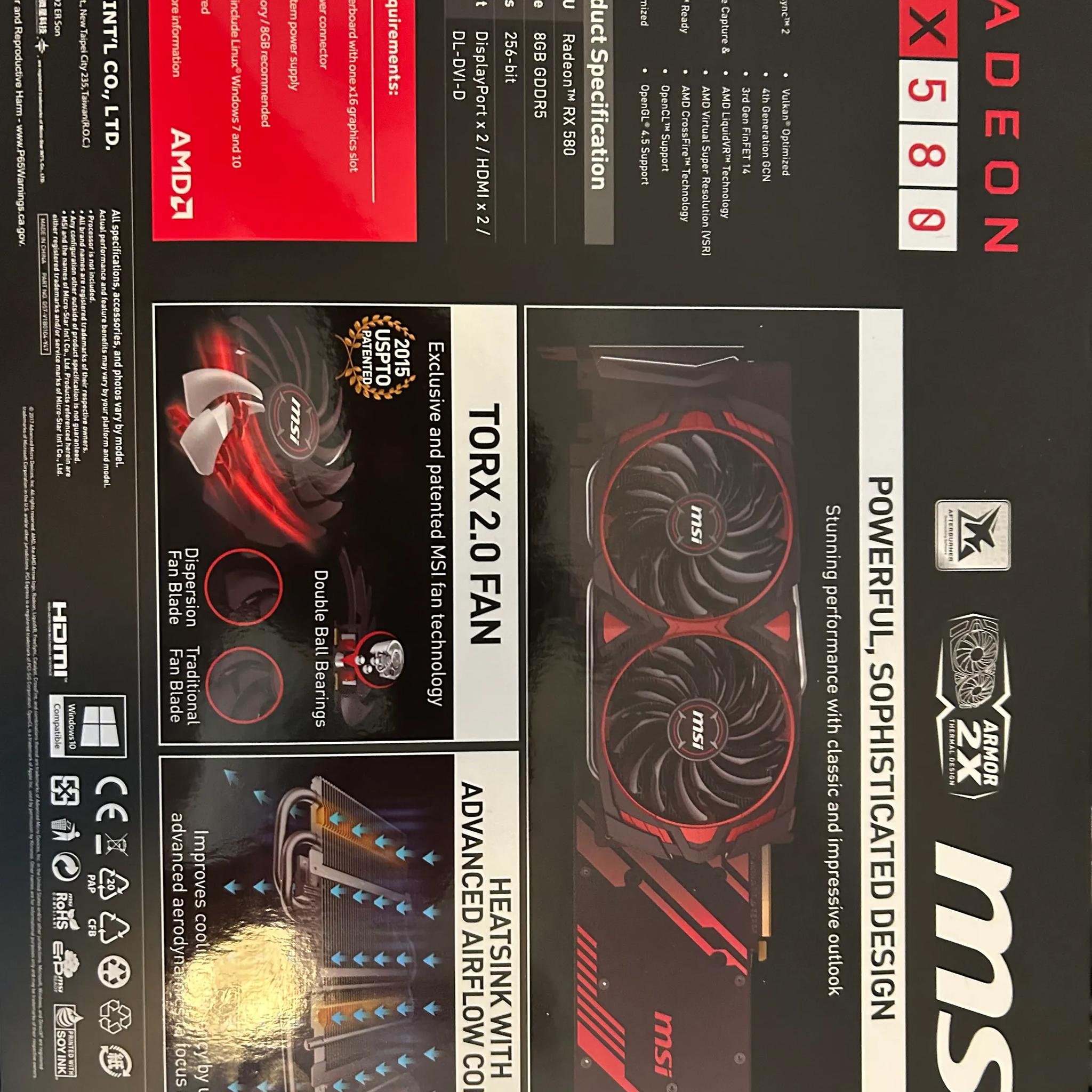RX 580 MSI ARMOR MK2 8GB